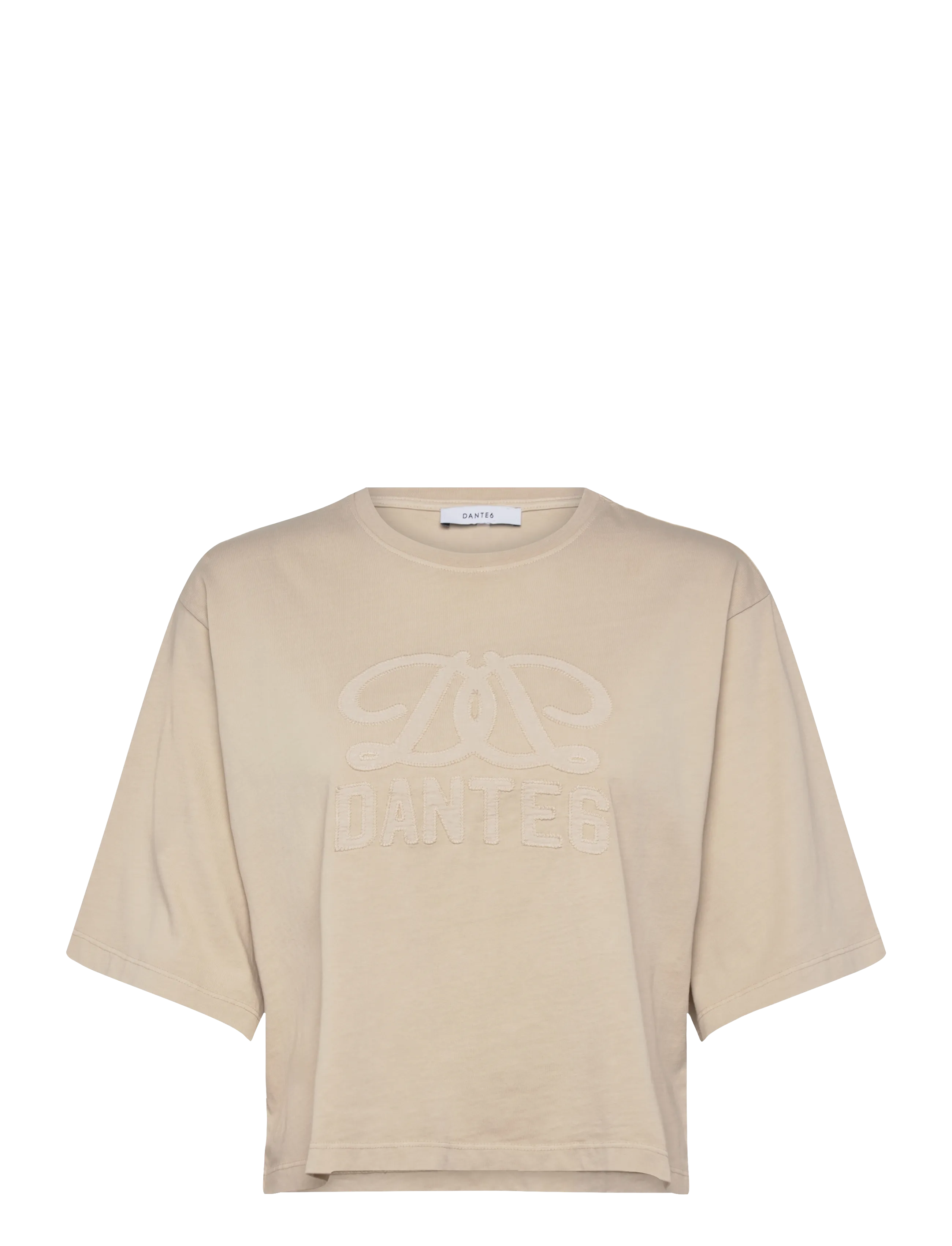 Dante6 Dante6-Maimu loose fit cropped logo tee - Crop tops - PORCELAIN BEIGE / beige
