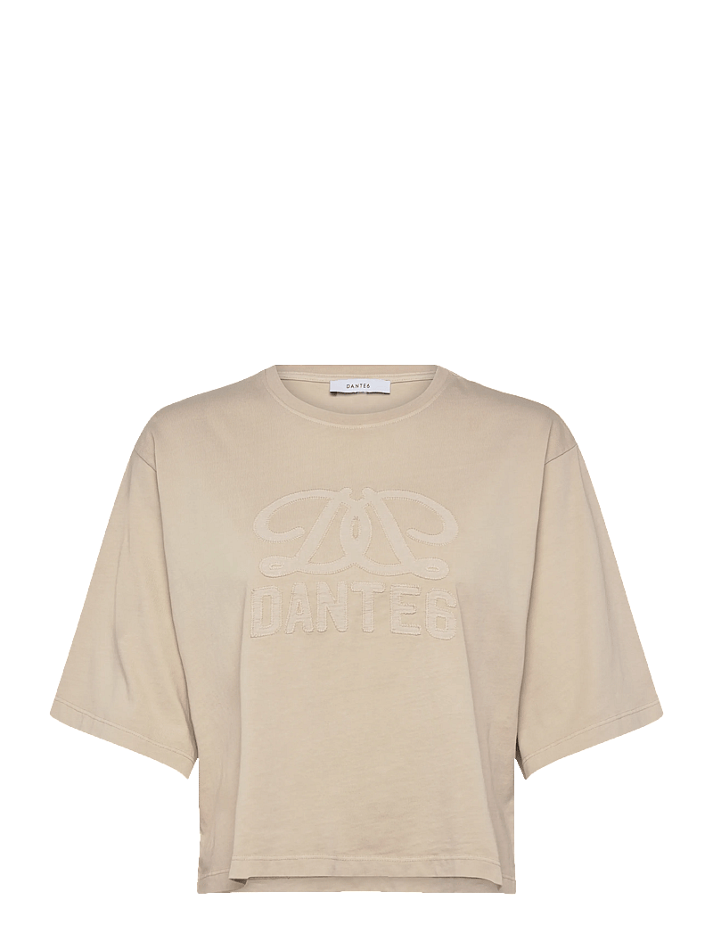 Dante6 - Dante6-Maimu loose fit cropped logo tee - crop tops - porcelain beige - 0