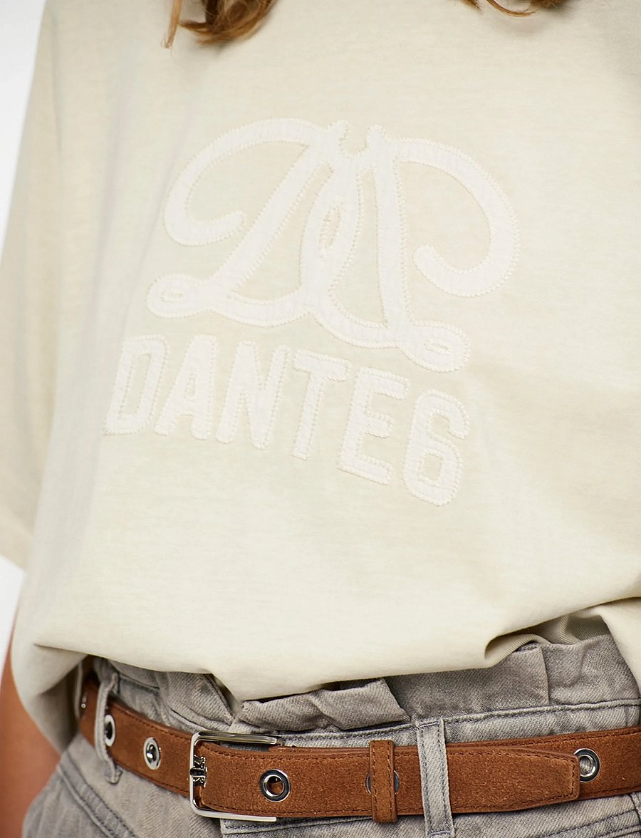Dante6 - Dante6-Maimu loose fit cropped logo tee - crop tops - porcelain beige - 3