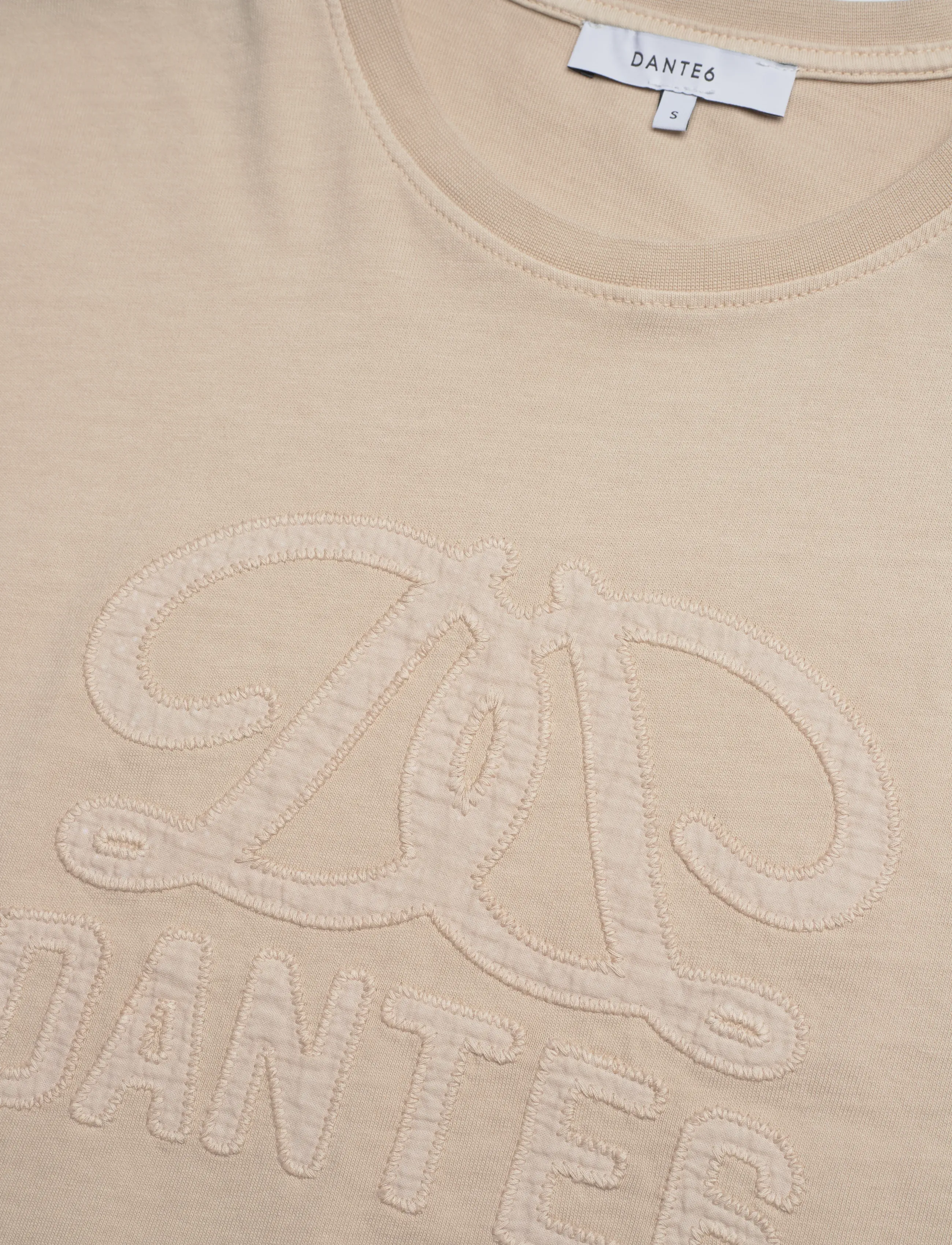 Dante6 - Dante6-Maimu loose fit cropped logo tee - crop tops - porcelain beige - 5