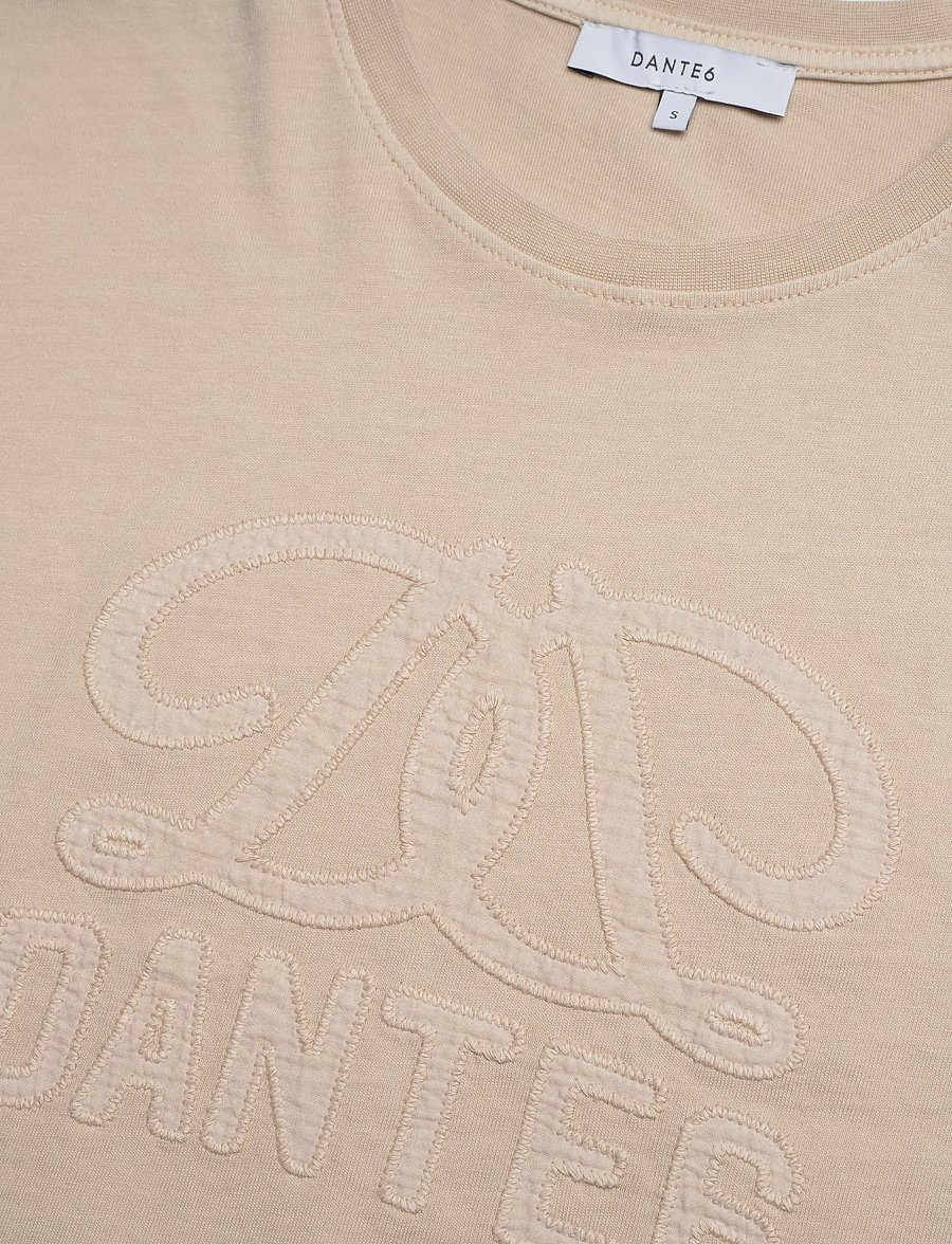 Dante6 - Dante6-Maimu loose fit cropped logo tee - crop tops - porcelain beige - 5