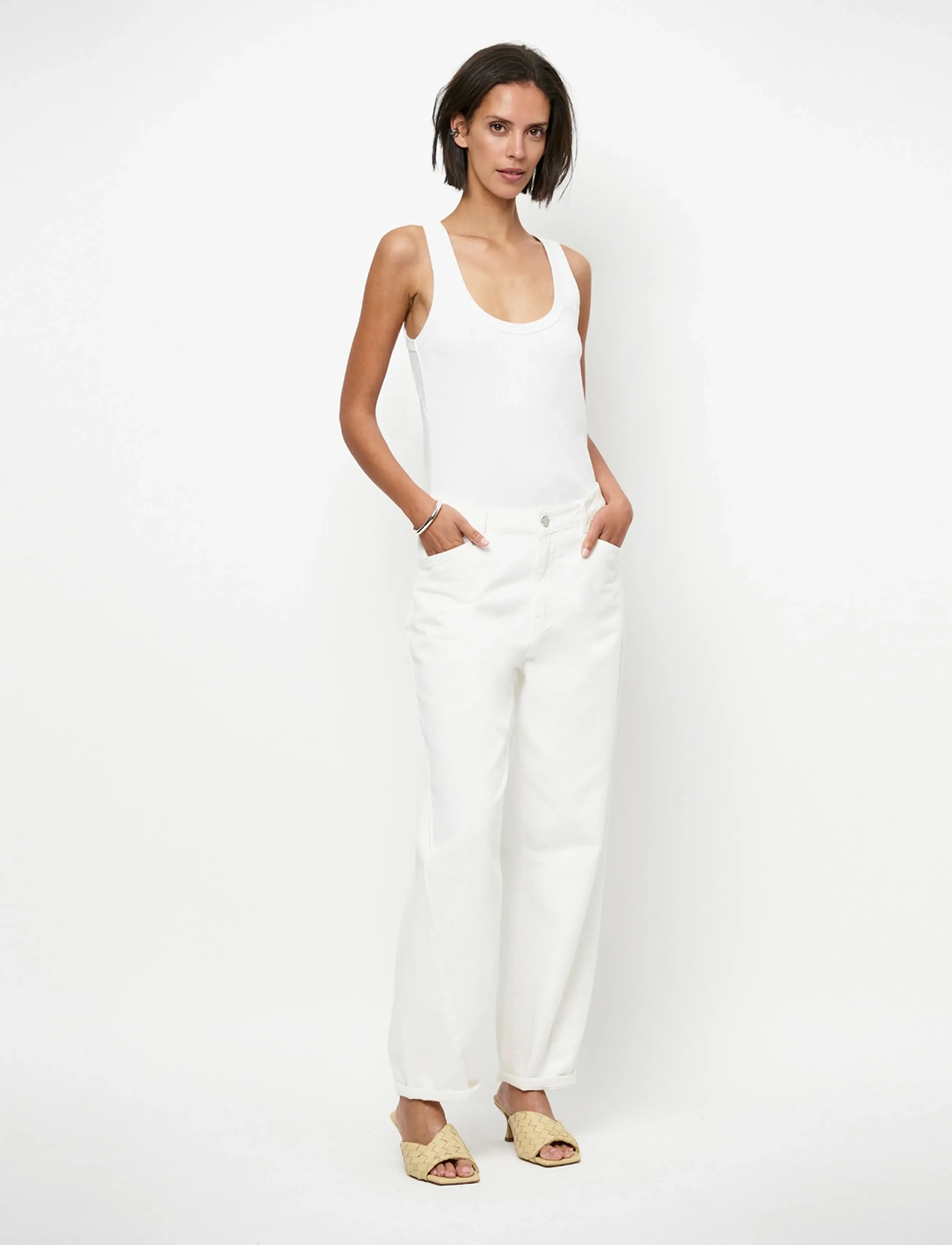 Dante6 -Cobee Scoopneck Tanktop, Kvinder, Scoopneck Tanktop, Cream, Str: L