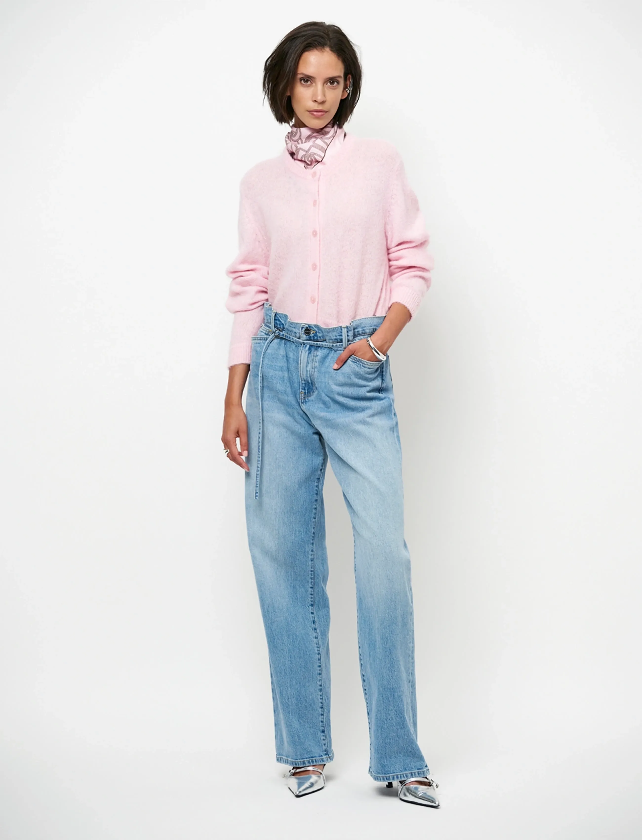 Dante6 Dante6-Monogram scarf - Dante6 - PINK SHELL / pink/rose