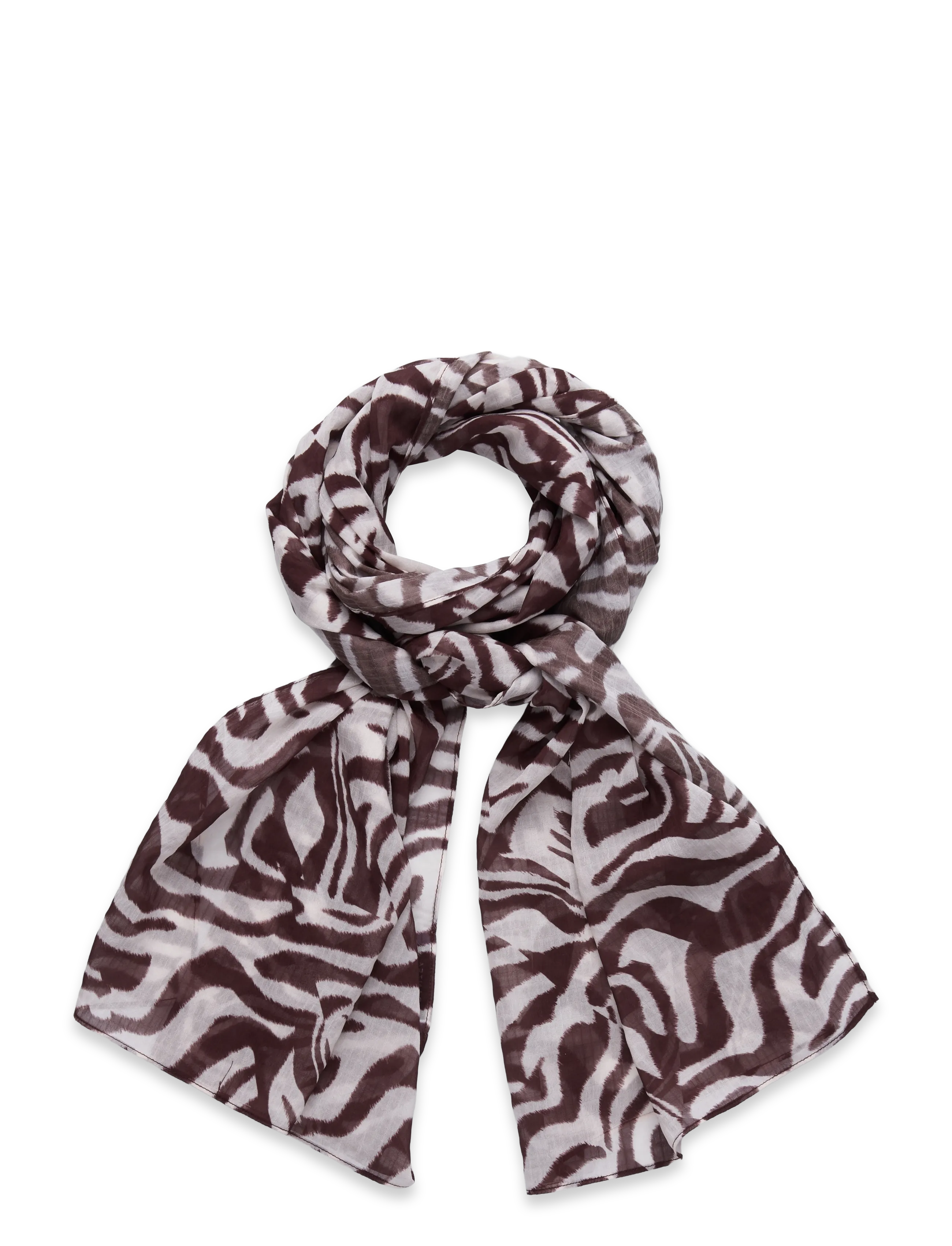 Dante6 Dante6-Liara zebra printed scarf - Transitional Layering - BROWN/CREAM / brown