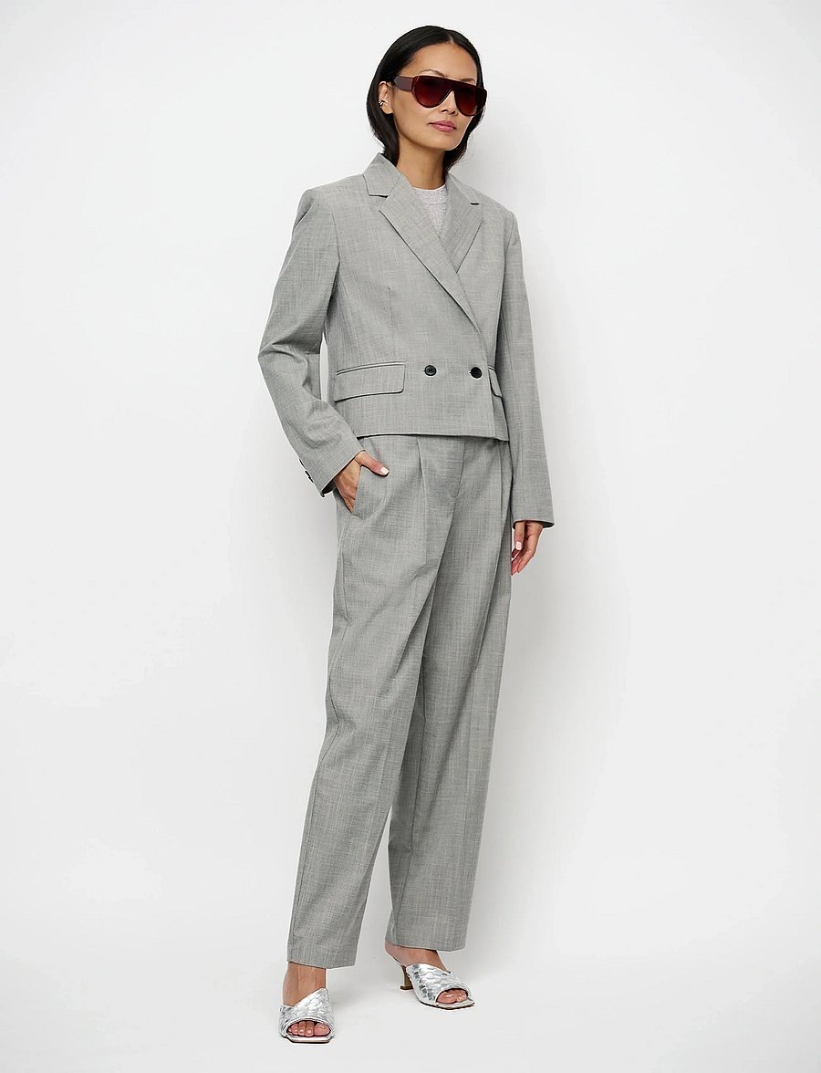 Dante6 - Dante6-Reyes relaxed fit cropped blazer - korta kavajer - melange - 0