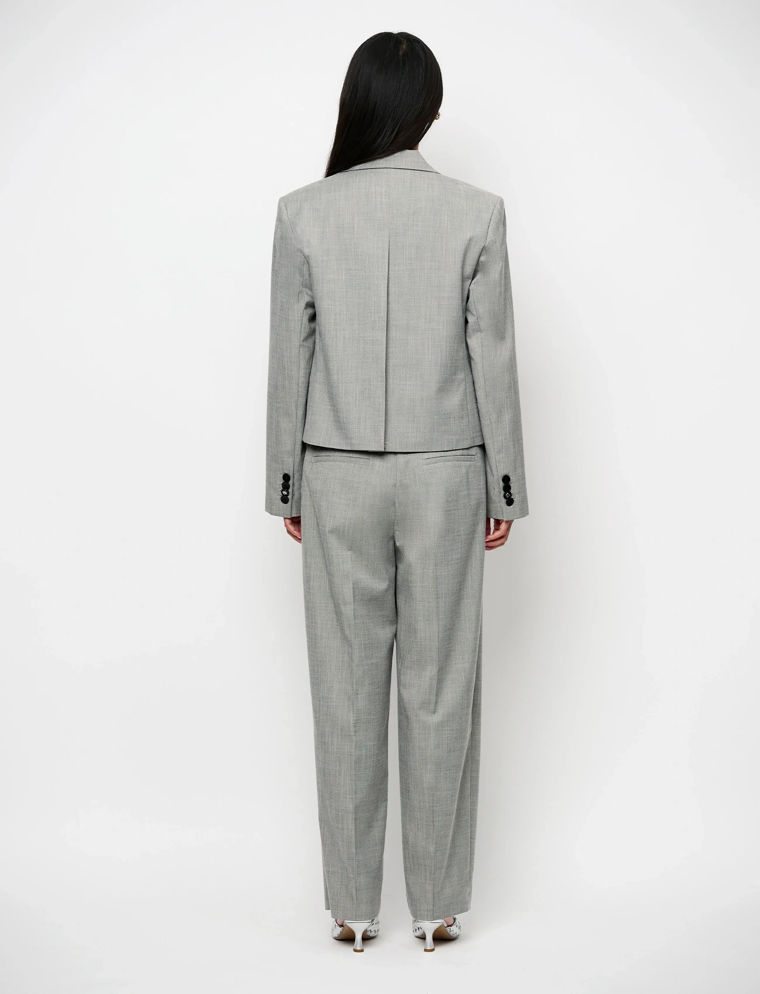 Dante6 - Dante6-Reyes relaxed fit cropped blazer - korta kavajer - melange - 4