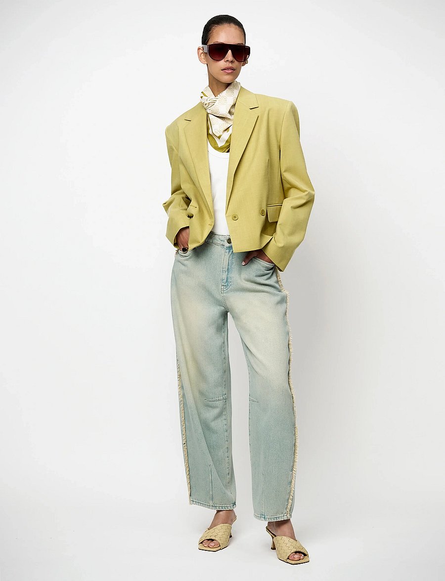 Dante6 - Dante6-Reyes relaxed fit cropped blazer - korte blazere - solar lime - 0