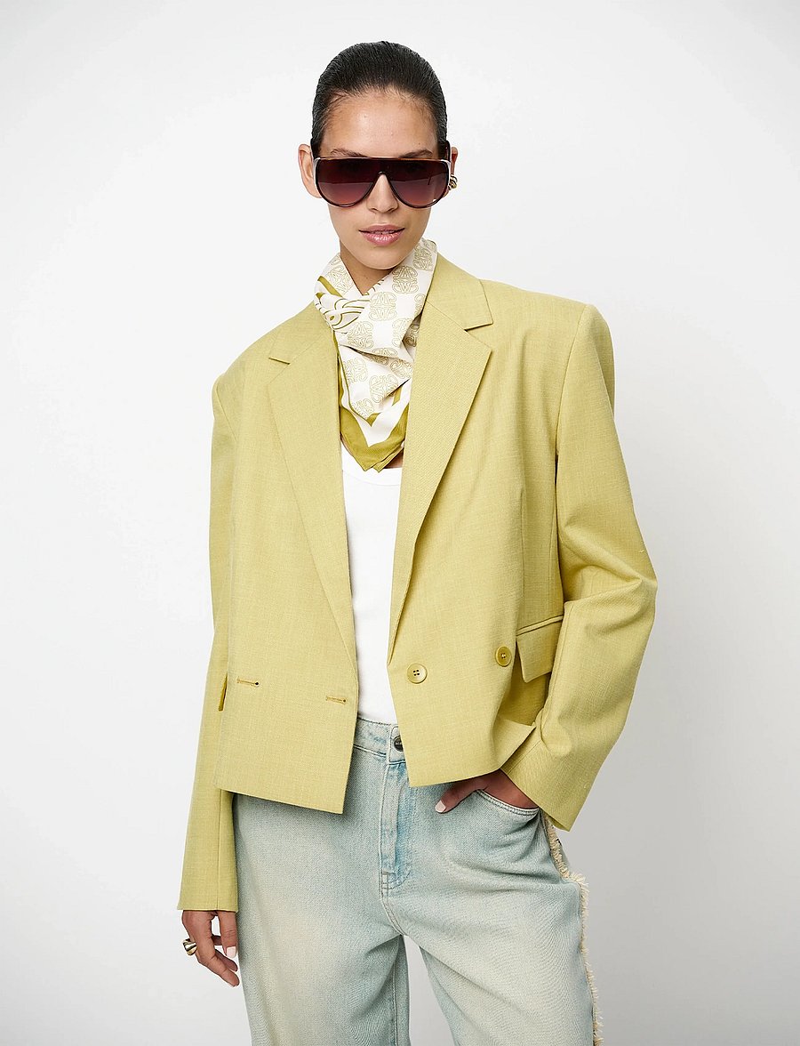 Dante6 - Dante6-Reyes relaxed fit cropped blazer - korte blazere - solar lime - 3