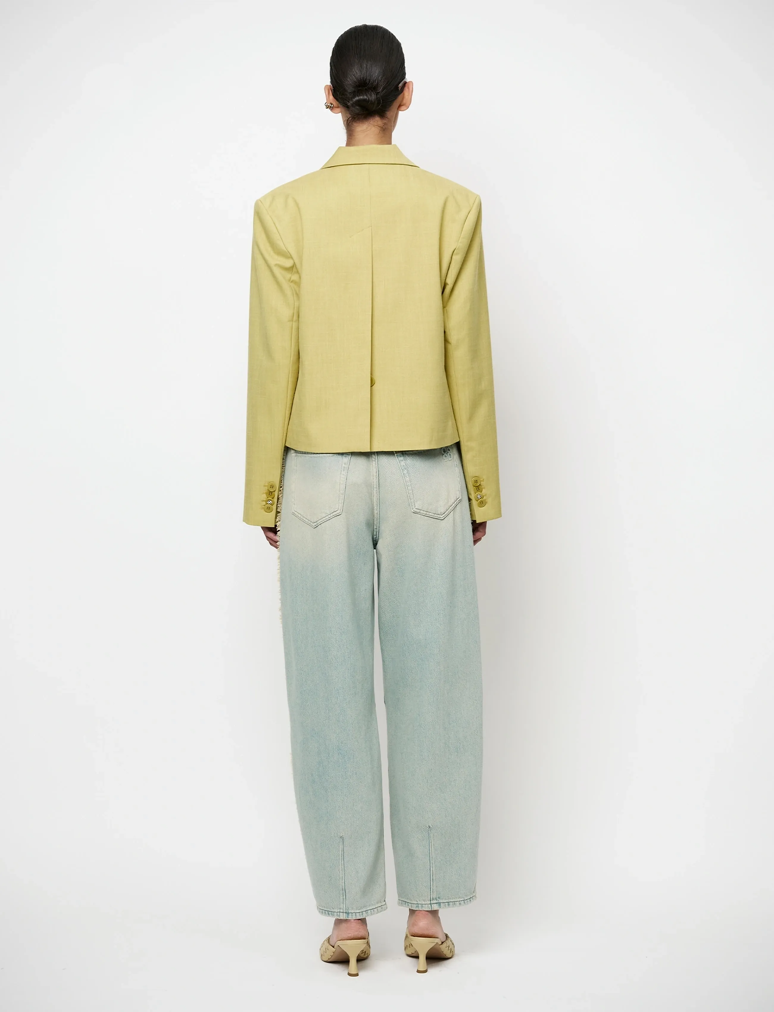 Dante6 - Dante6-Reyes relaxed fit cropped blazer - korte blazere - solar lime - 4