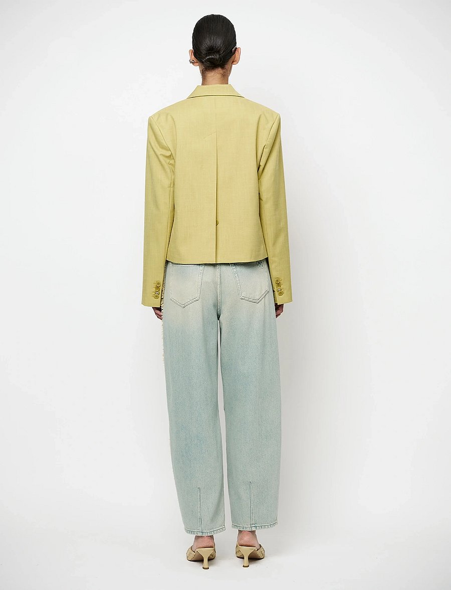 Dante6 - Dante6-Reyes relaxed fit cropped blazer - korte blazere - solar lime - 4