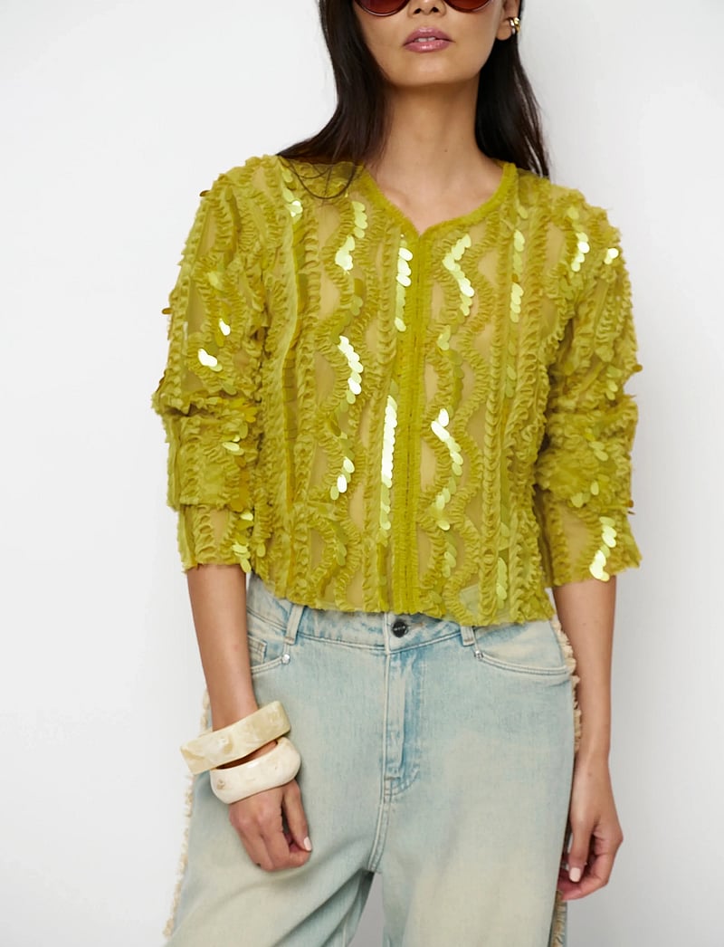 Dante6 - Dante6-Marceline sequins jacket - vårjakker - solar lime - 3