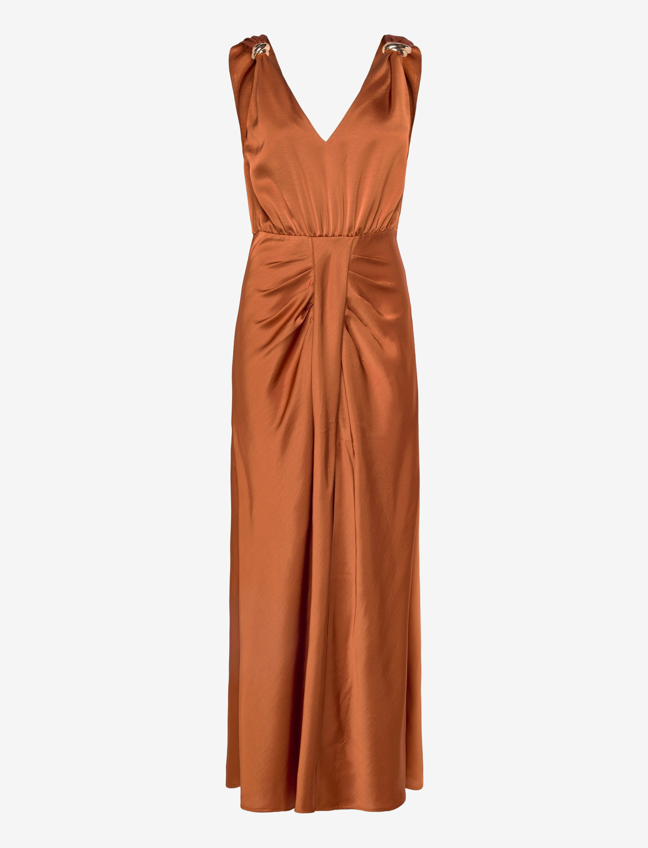 Dante6 - Dante6-Marcia satin maxi dress - maksikleidid - sunset orange - 1