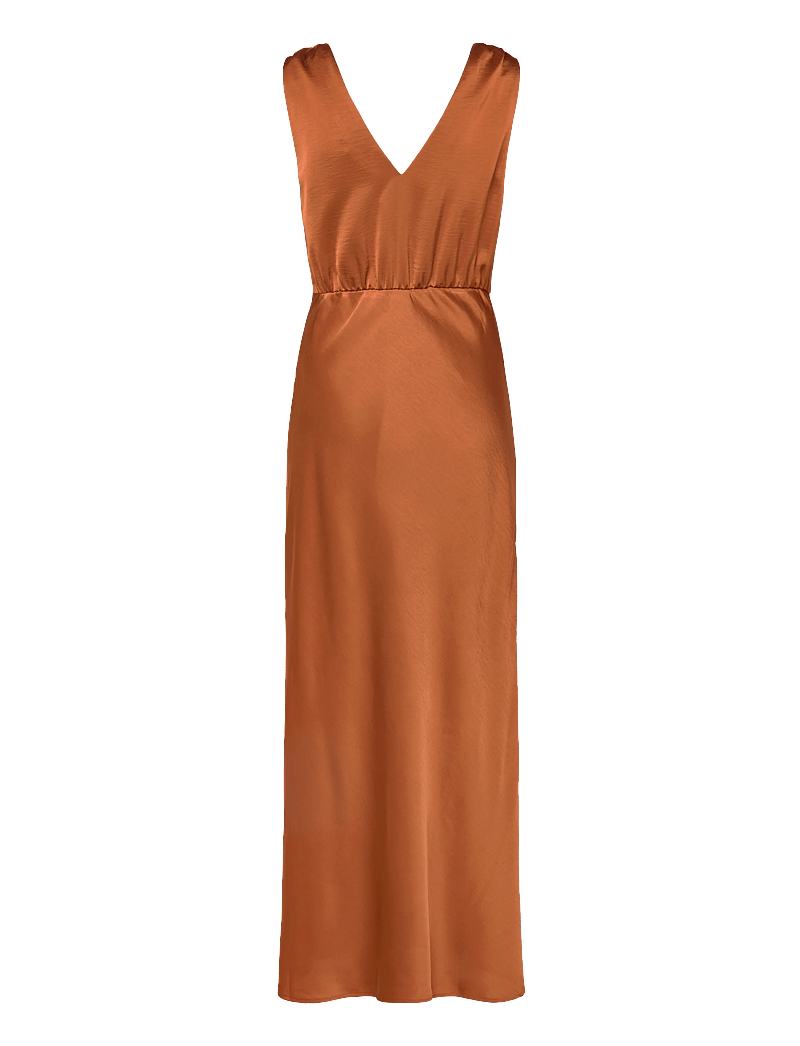Dante6 - Dante6-Marcia satin maxi dress - maksikleidid - sunset orange - 2