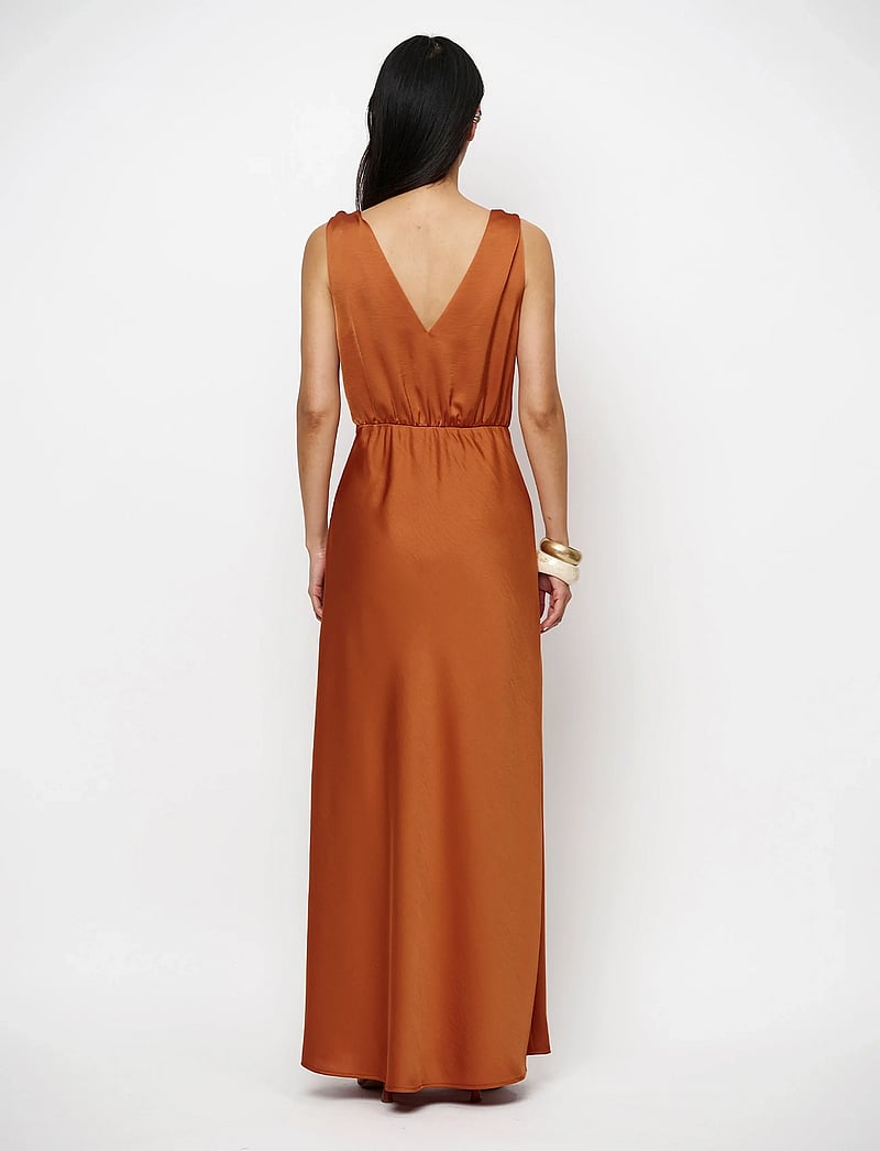 Dante6 - Dante6-Marcia satin maxi dress - maksikleidid - sunset orange - 4
