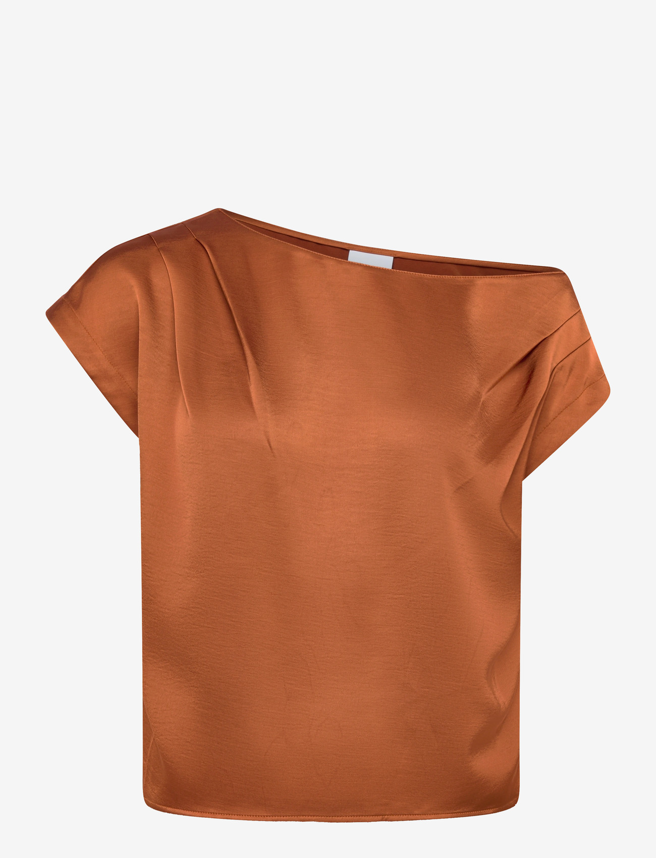 Dante6 - Dante6-Roam satin drapey top - crop tops - sunset orange - 1
