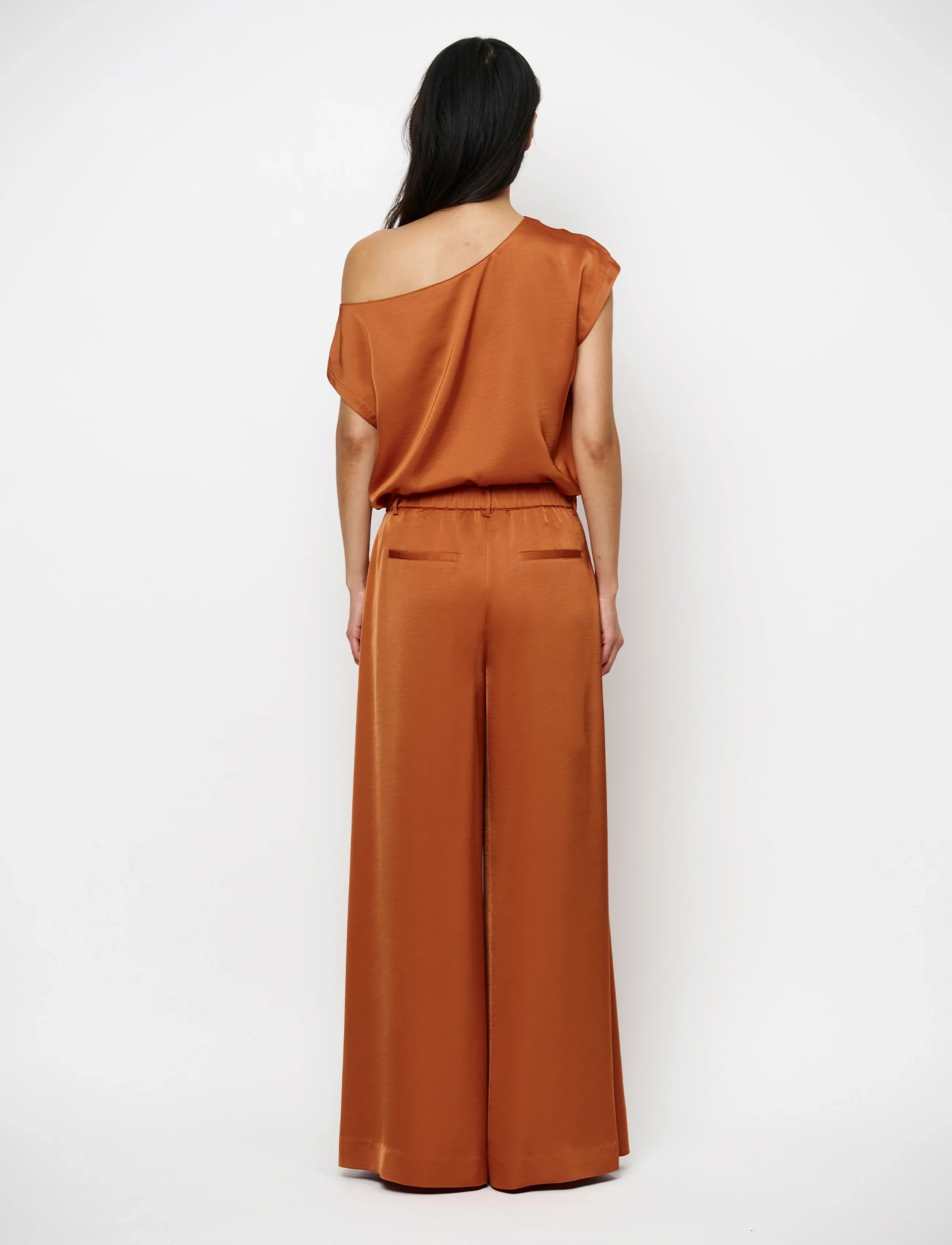 Dante6 - Dante6-Roam satin drapey top - nabapluusid - sunset orange - 4