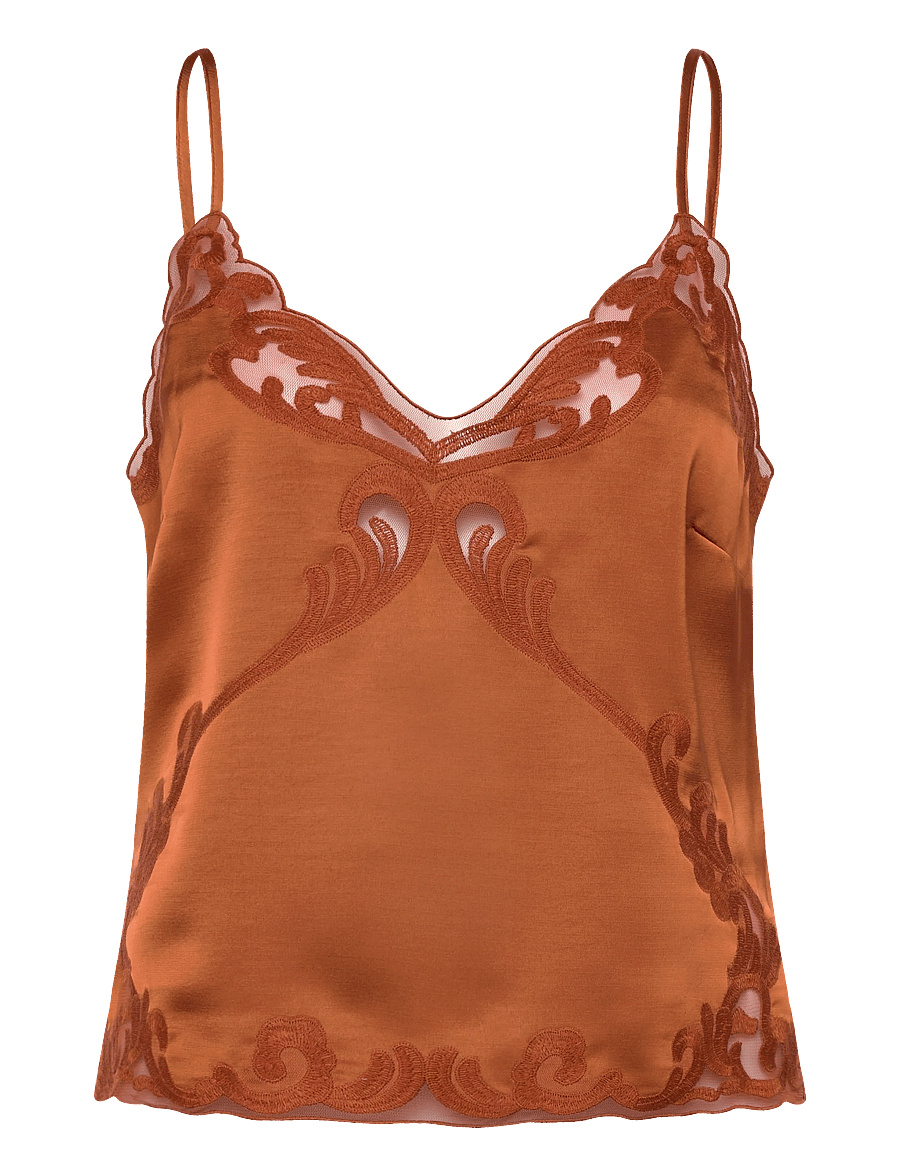 Dante6 - Dante6-Ligne lace camisole top - mouwloze tops - sunset orange - 1