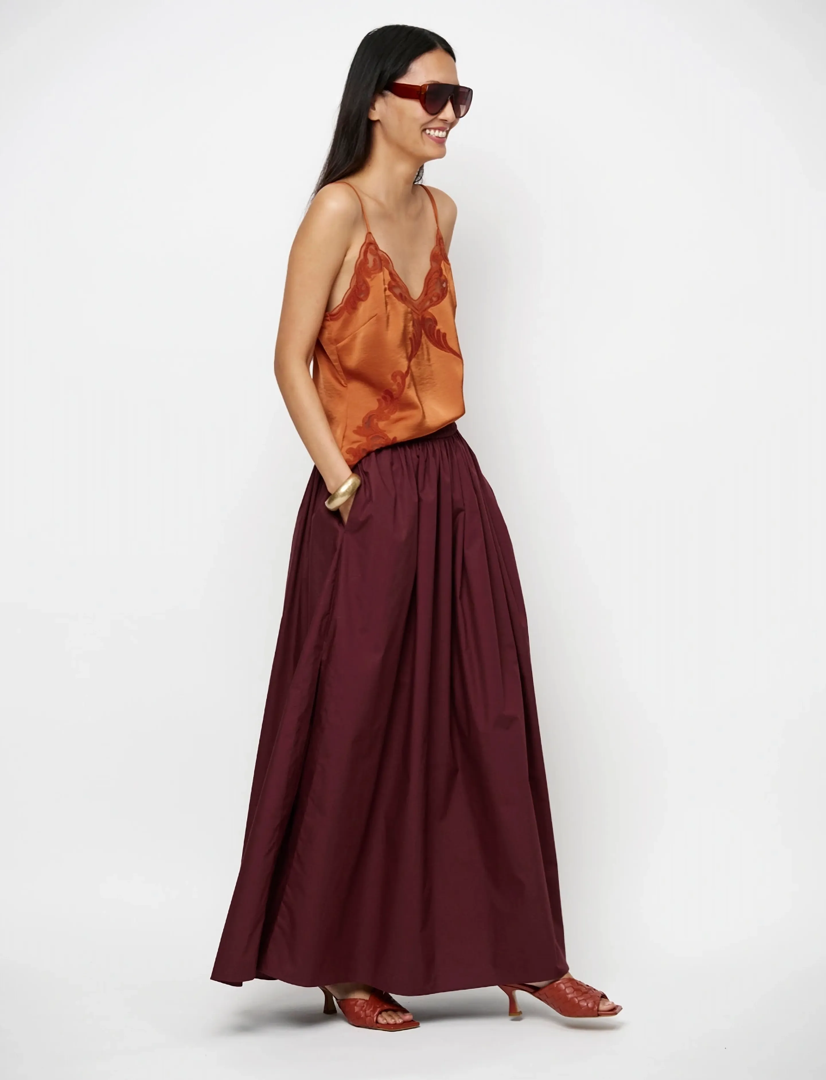 Dante6 Dante6-Ligne lace camisole top - Sleeveless tops - SUNSET ORANGE / orange