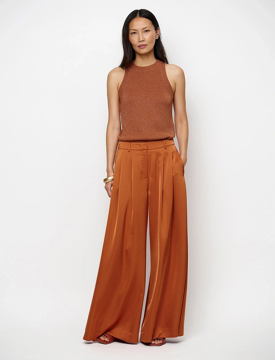 Dante6 - Dante6-Onique wide leg satin pants - sunset orange - 0