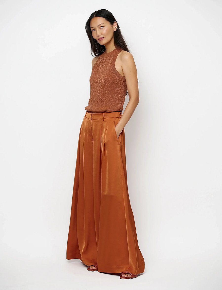 Dante6 - Dante6-Onique wide leg satin pants - sunset orange - 3