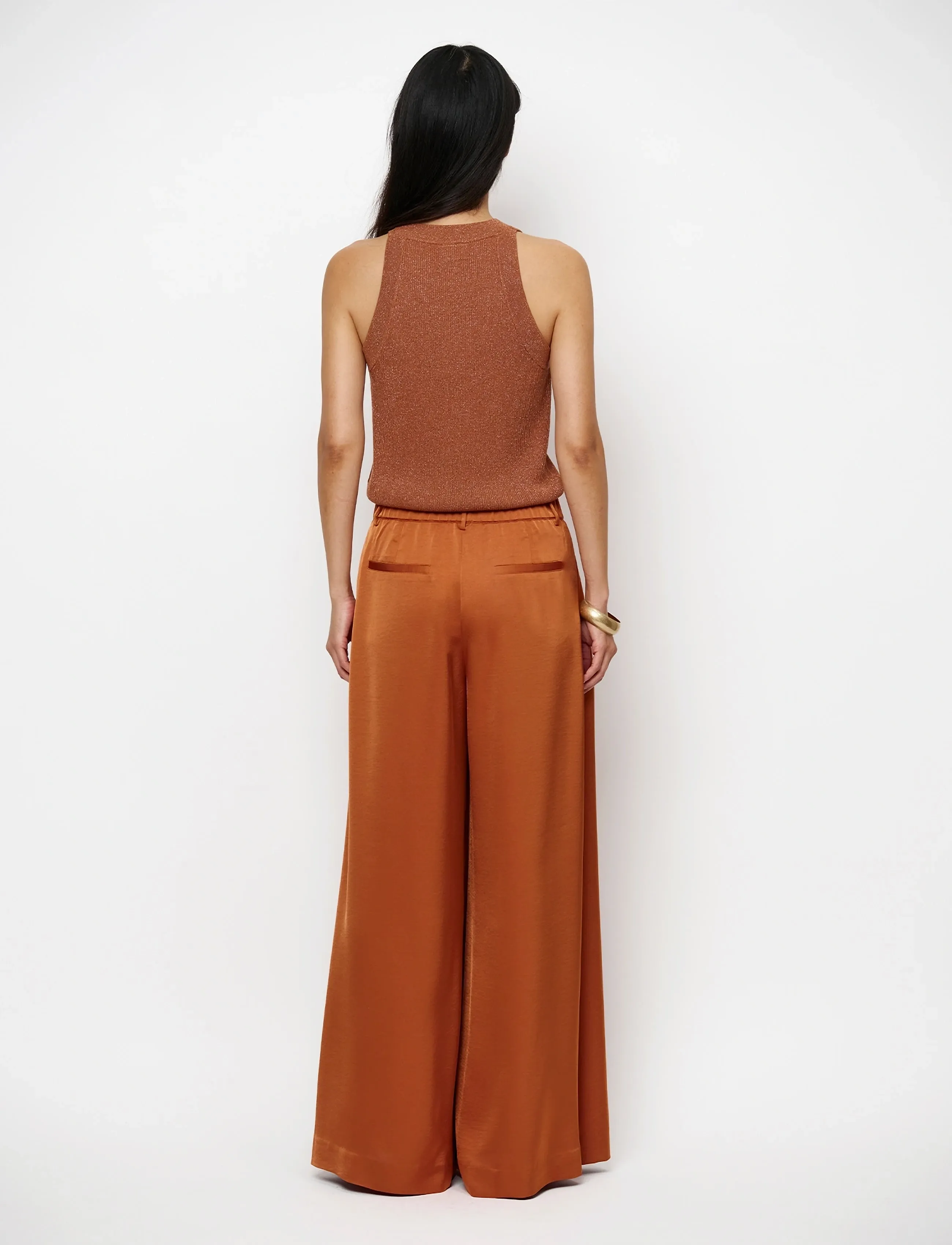 Dante6 - Dante6-Onique wide leg satin pants - sunset orange - 4