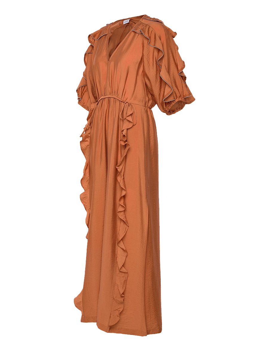 Dante6 - Dante6-Anzur embellished maxi dress - maxi kjoler - sunset orange - 3