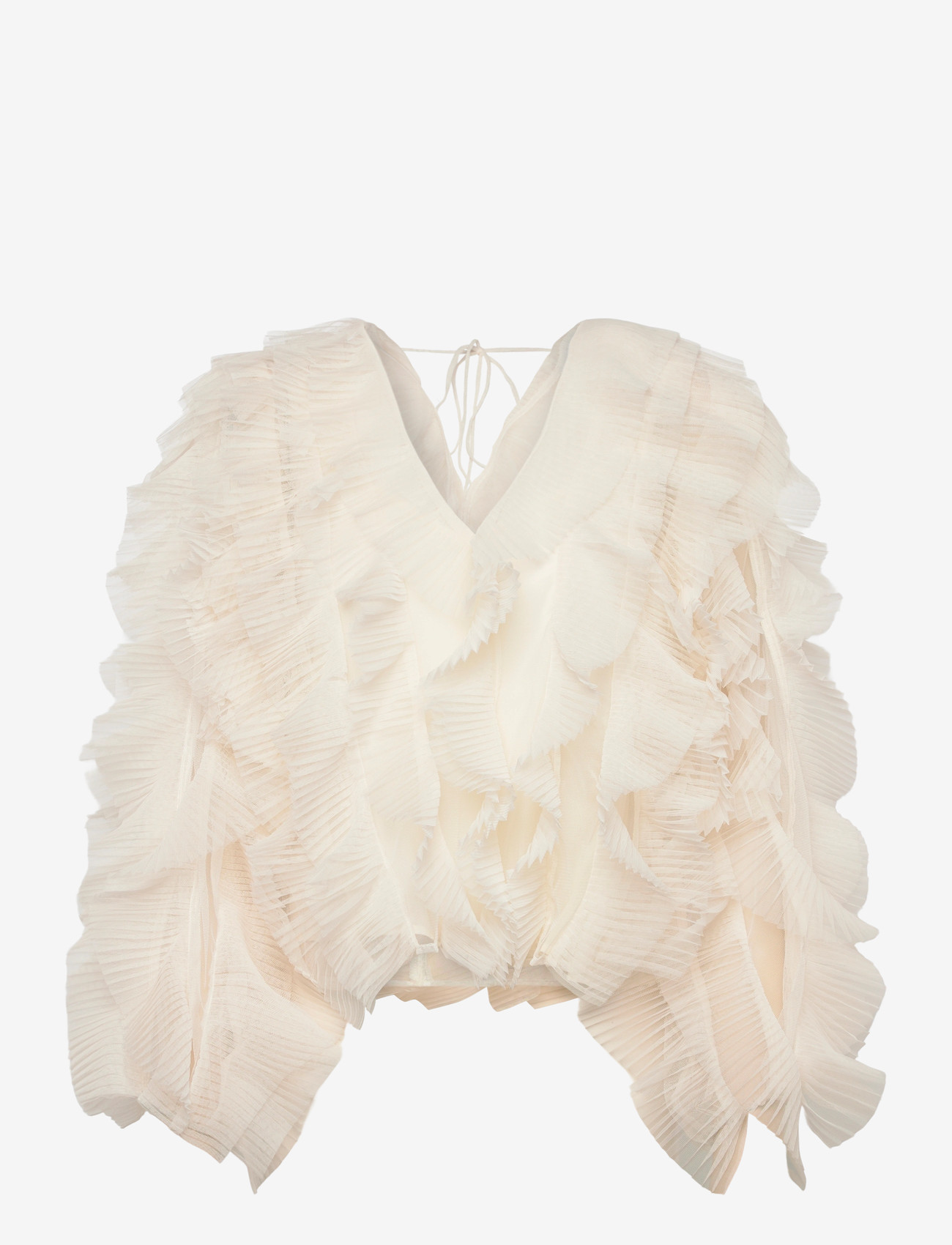 Dante6 - Dante6-Phora tulle ruffled top - långärmade blusar - ivory - 1