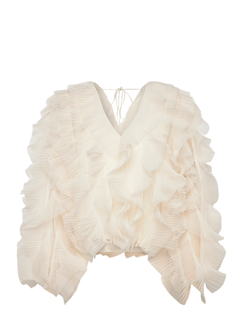 Dante6 - Dante6-Phora tulle ruffled top - långärmade blusar - ivory - 1