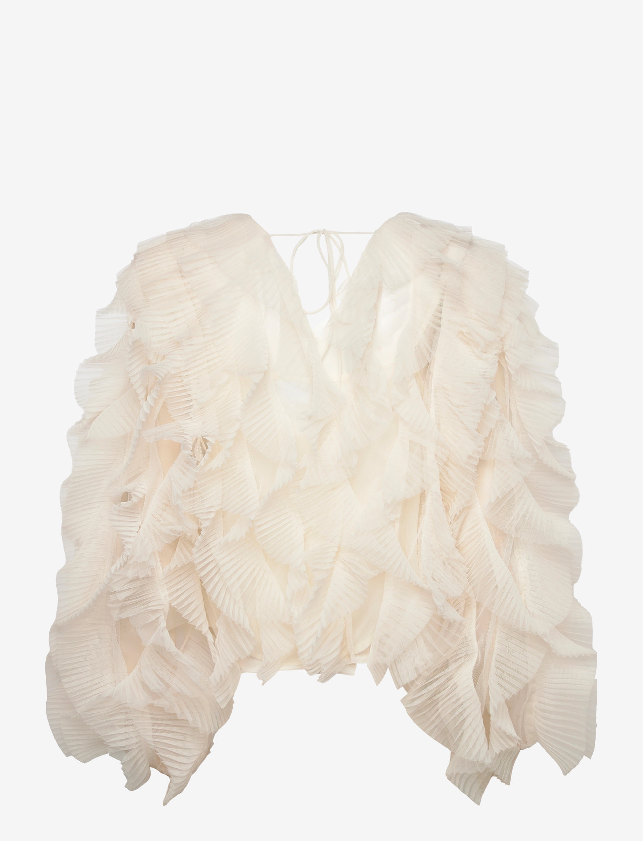 Dante6 - Dante6-Phora tulle ruffled top - långärmade blusar - ivory - 2