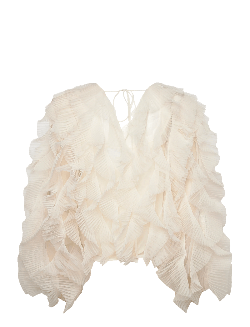 Dante6 - Dante6-Phora tulle ruffled top - långärmade blusar - ivory - 2