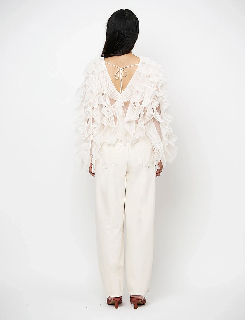 Dante6 - Dante6-Phora tulle ruffled top - långärmade blusar - ivory - 5