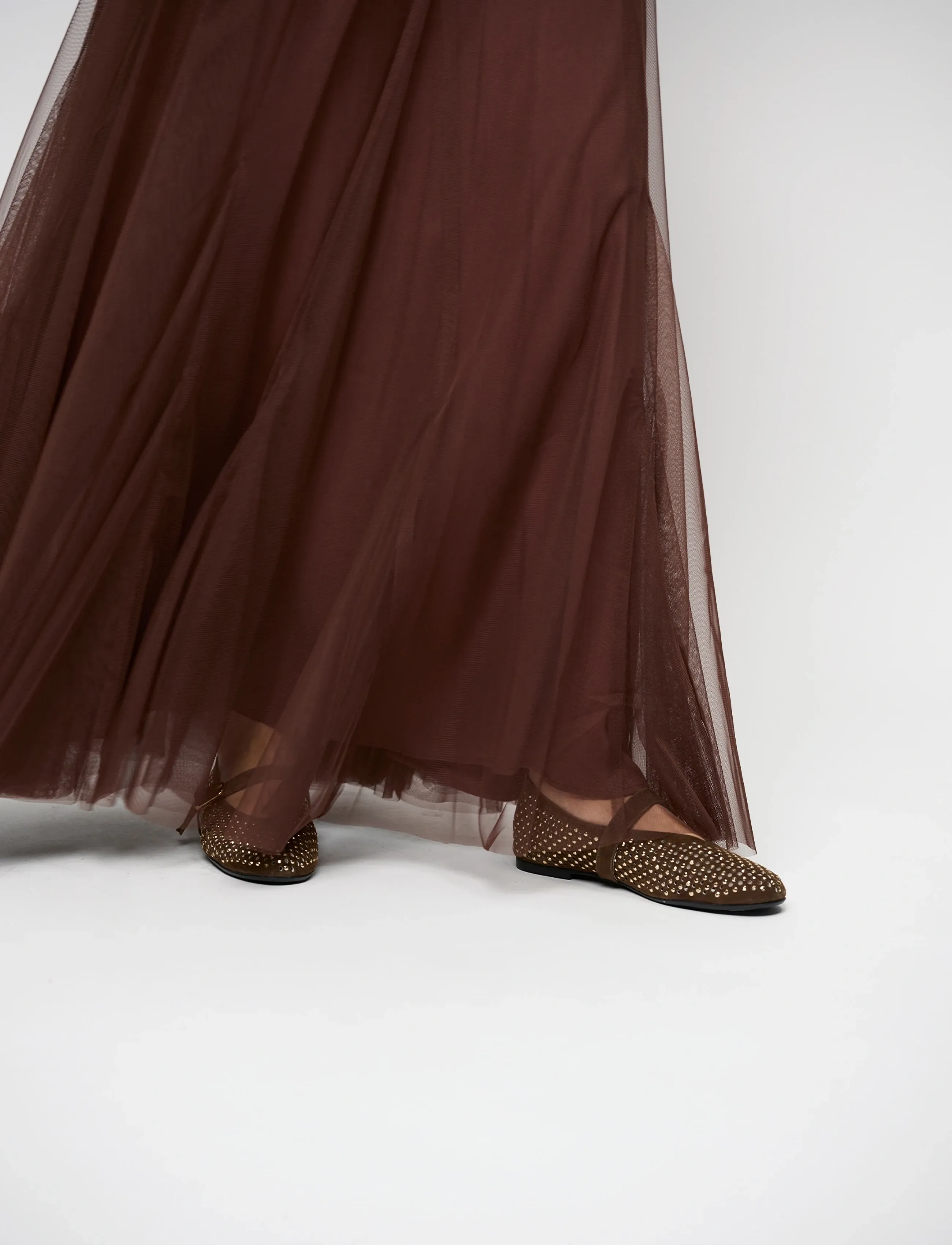 Dante6 - Dante6-Taryn tulle maxi skirt - maxi nederdele - chocolate brown - 3