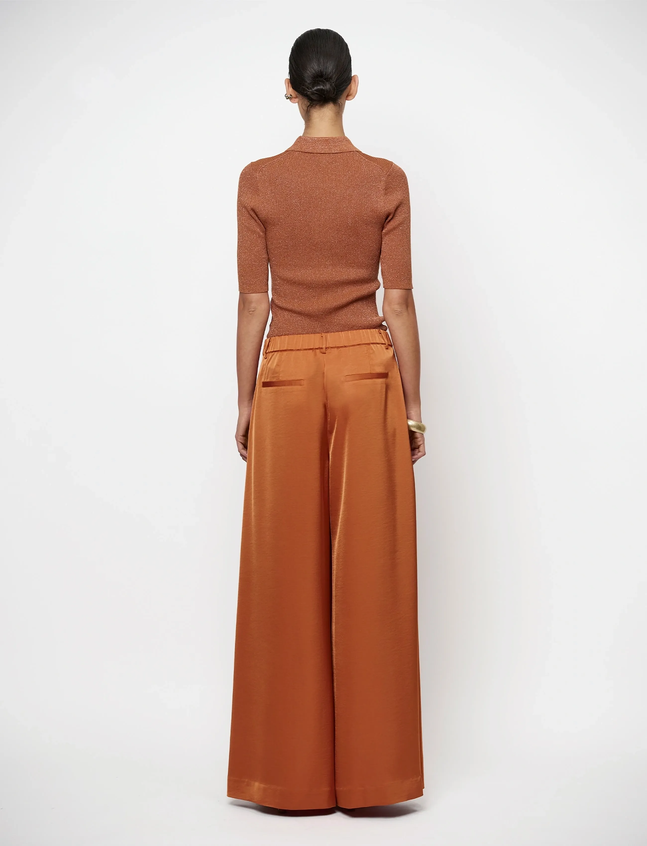 Dante6 - Dante6-Fayza metallic knitted polo - poloer - amber glow - 4