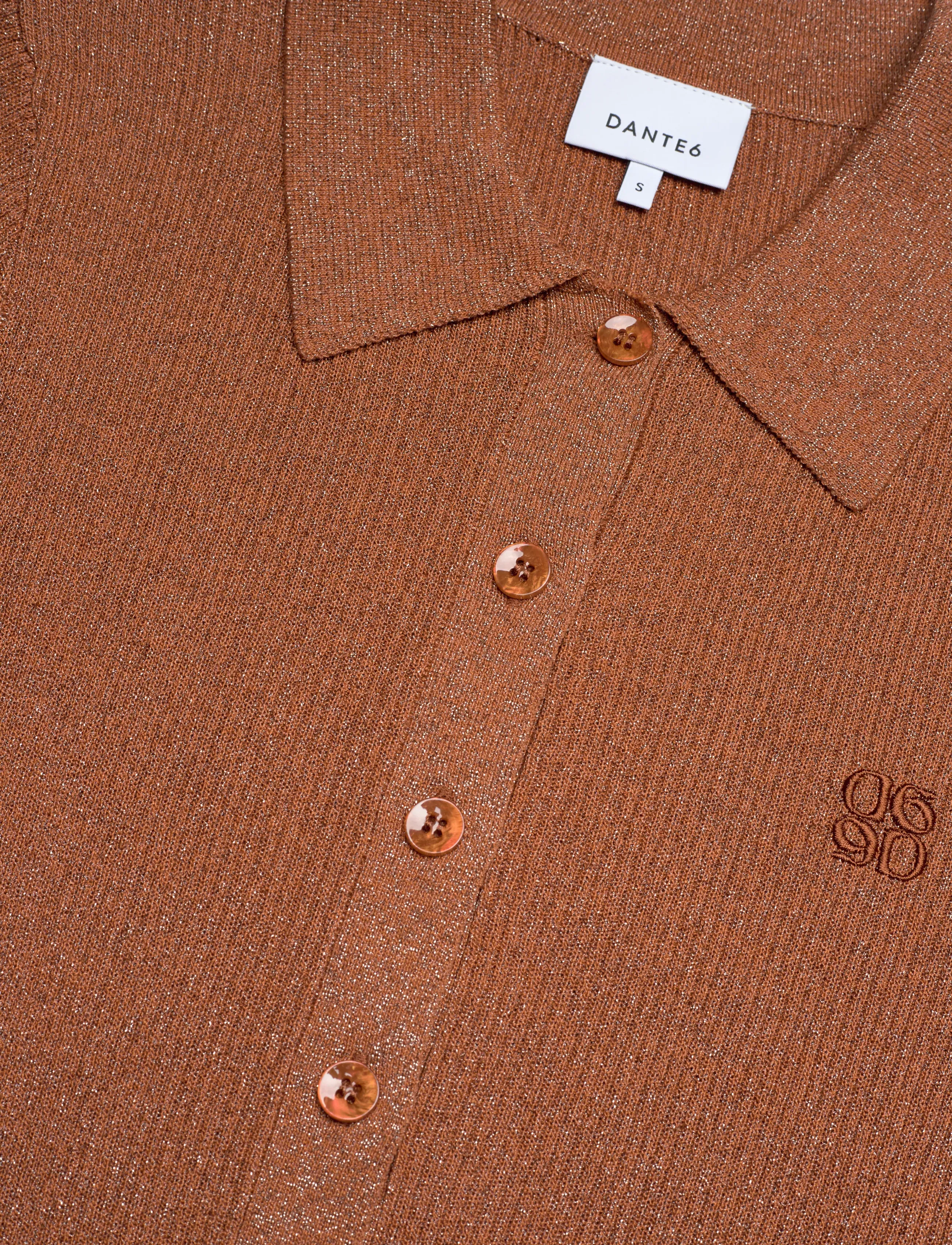 Dante6 - Dante6-Fayza metallic knitted polo - poloer - amber glow - 5
