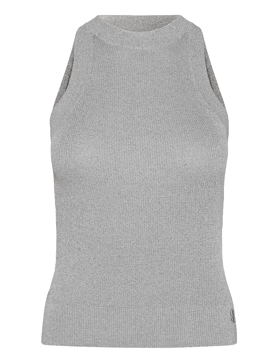 Dante6 - Dante6-Noki metallic knitted tanktop - Ärmellose tops - silver - 1