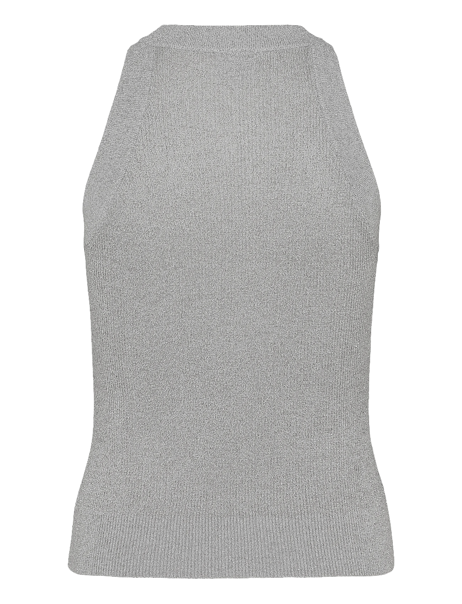 Dante6 - Dante6-Noki metallic knitted tanktop - Ärmellose tops - silver - 2