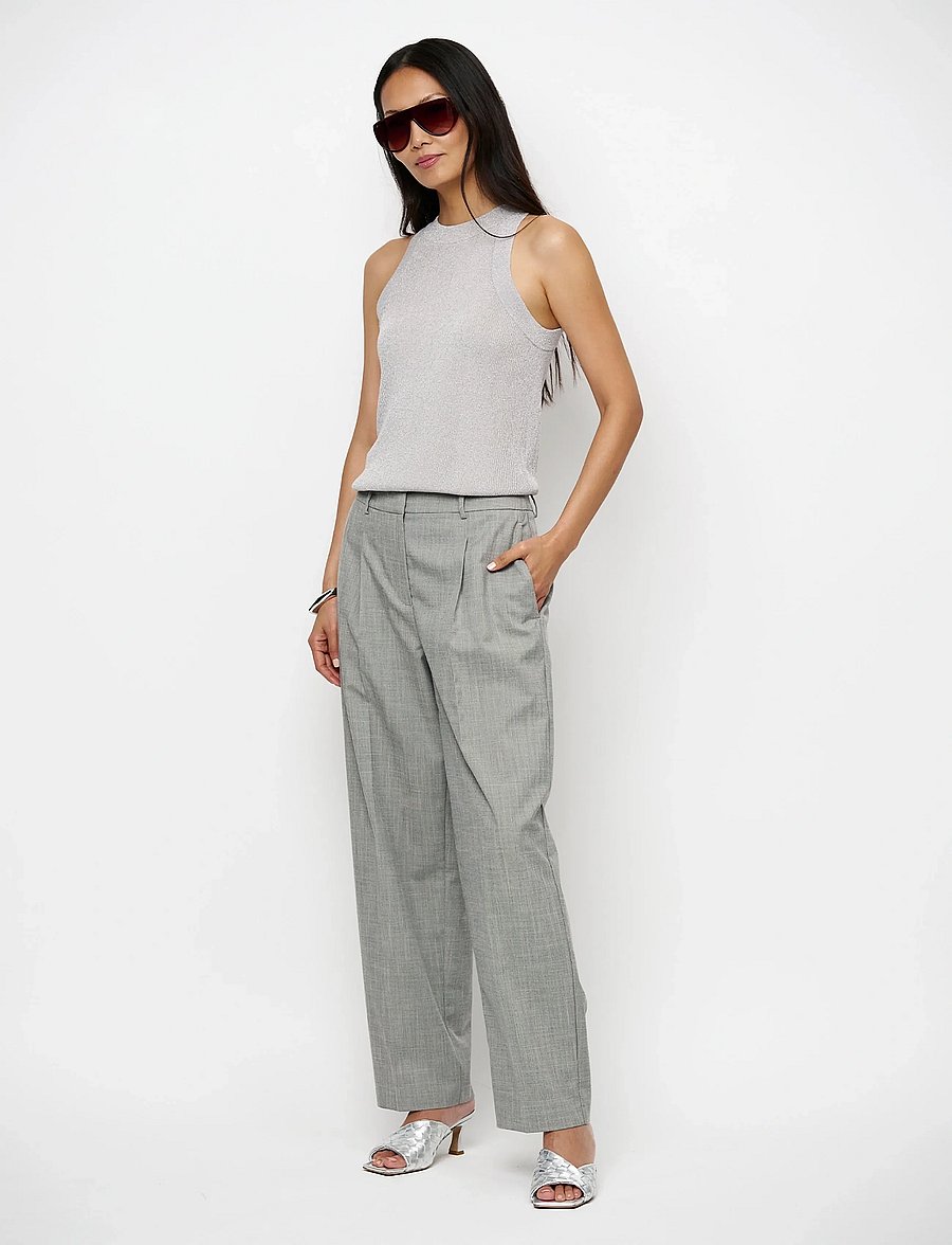 Dante6 - Dante6-Noki metallic knitted tanktop - Ärmellose tops - silver - 0