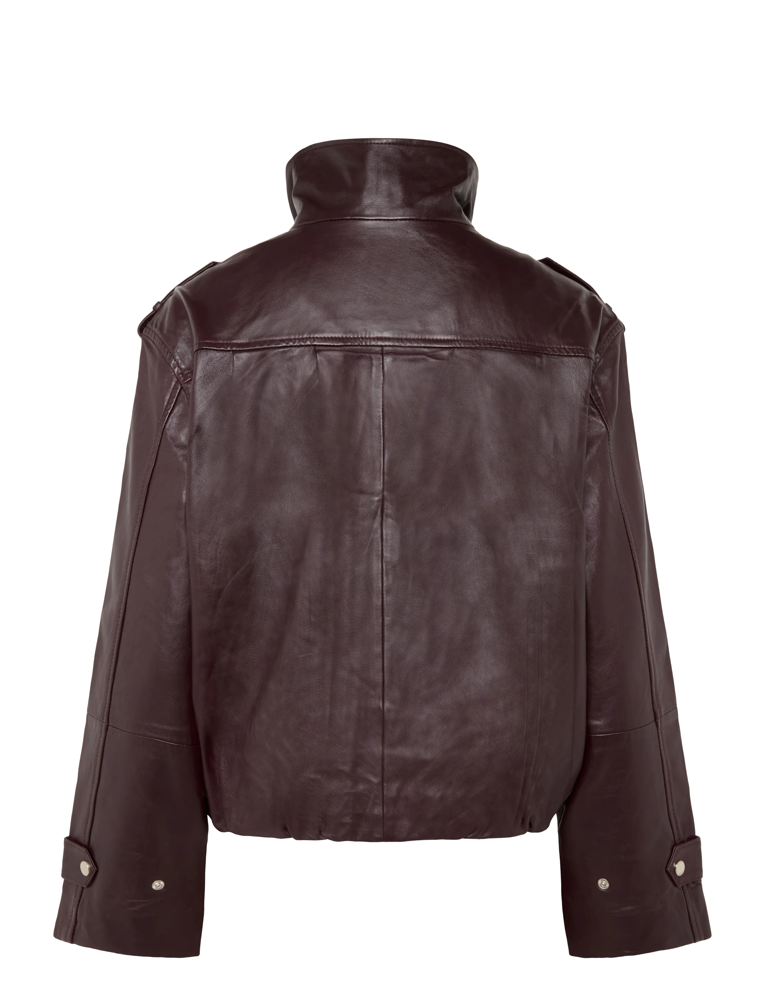 Dante6 - Dante6-Kleo cropped leather jacket - bomberjakker - dark plum - 2