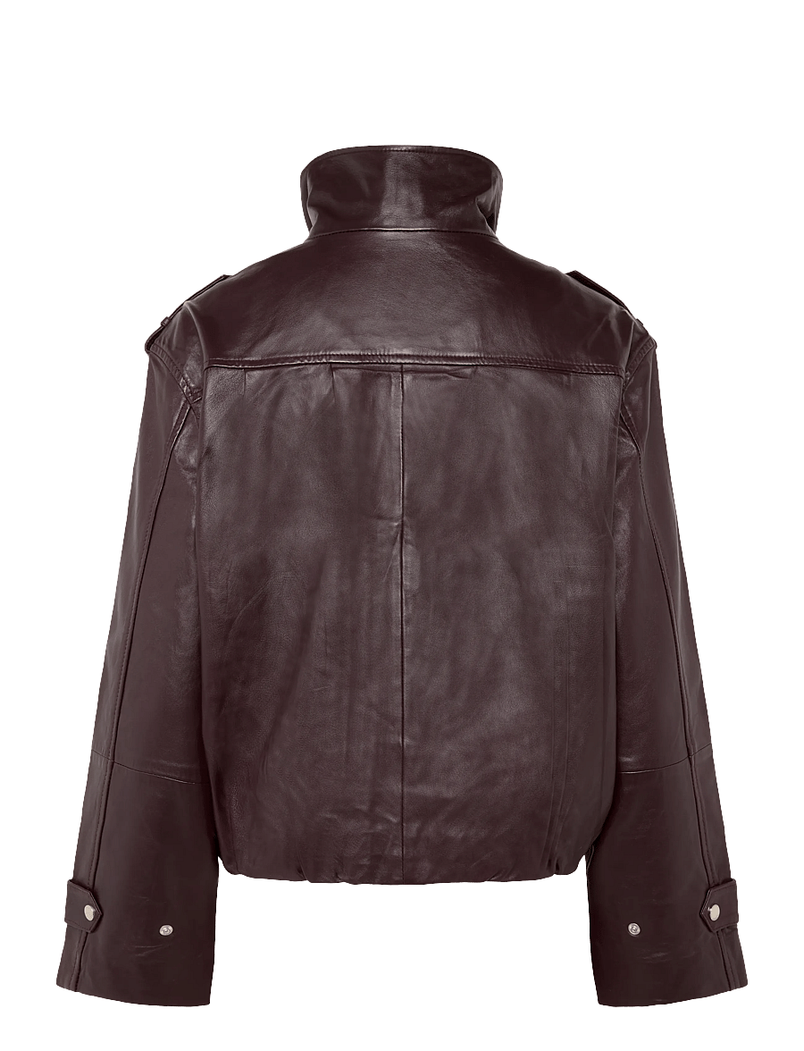Dante6 - Dante6-Kleo cropped leather jacket - bomberjakker - dark plum - 2