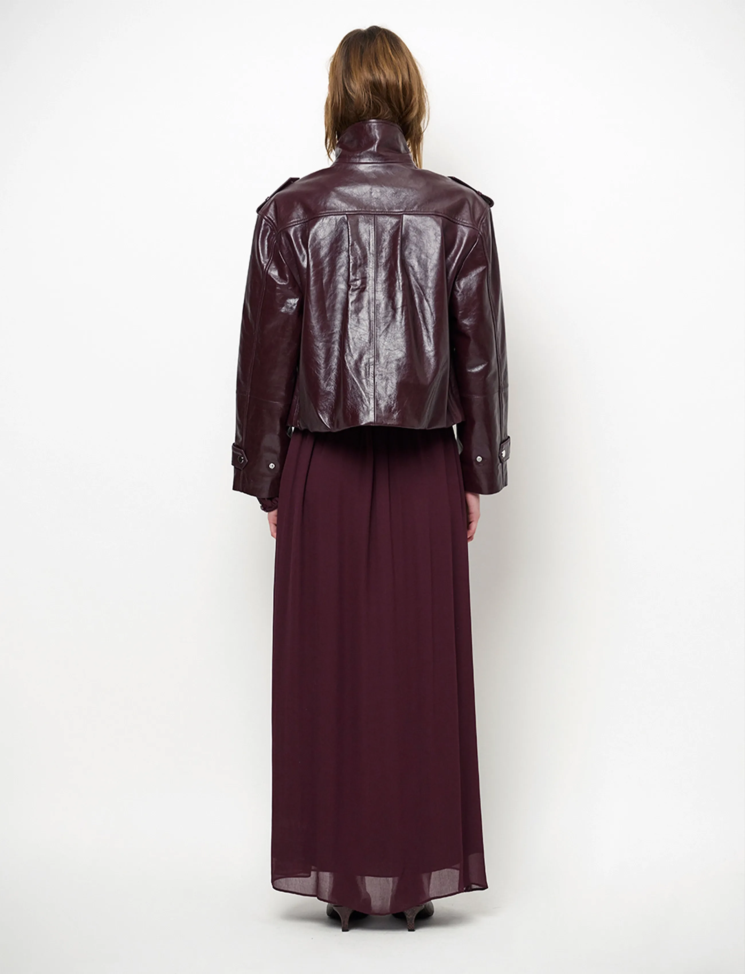 Dante6 - Dante6-Kleo cropped leather jacket - bomberjakker - dark plum - 3