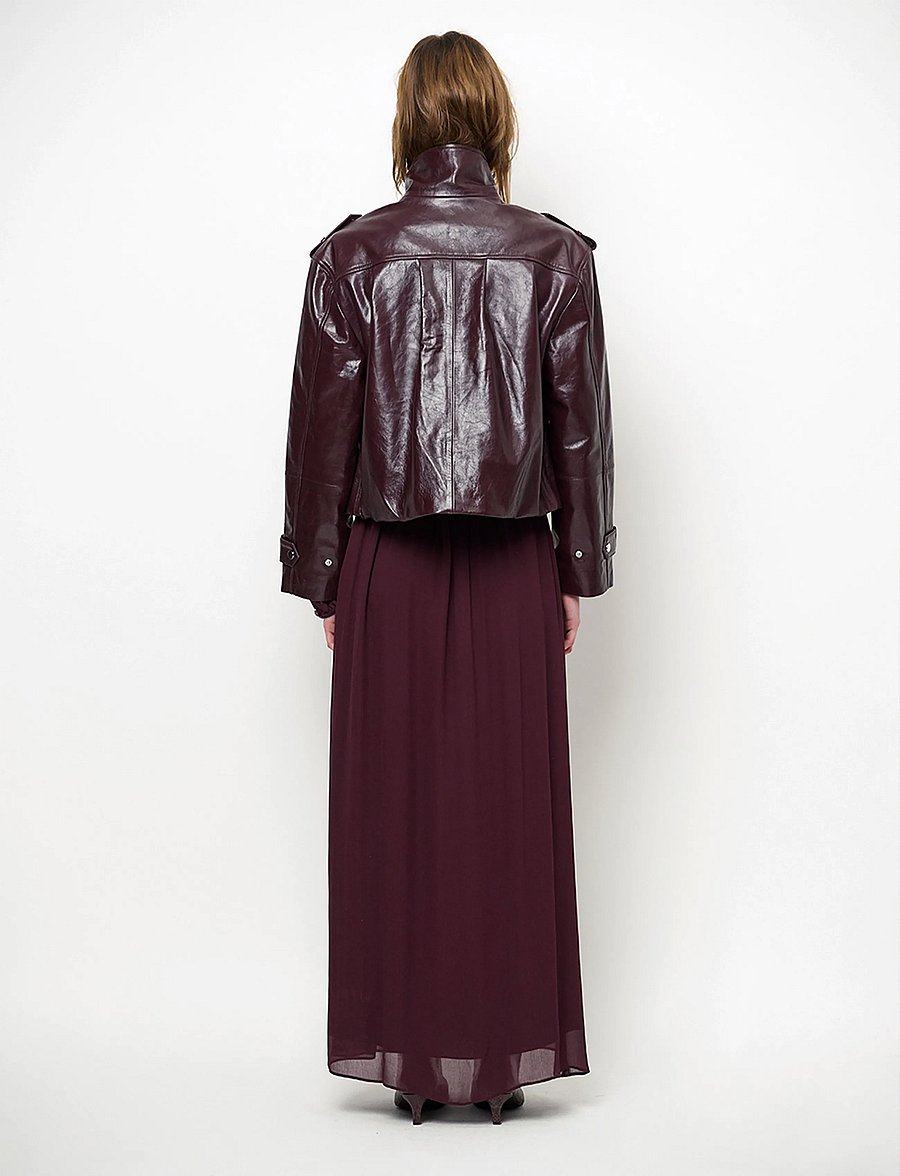 Dante6 - Dante6-Kleo cropped leather jacket - bomberjakker - dark plum - 3