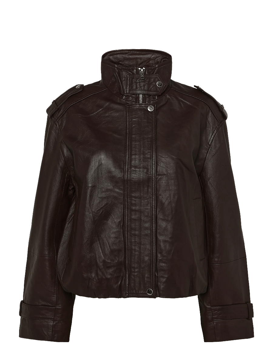 Dante6 - Dante6-Kleo cropped leather jacket - bomberjacken - espresso brown - 1