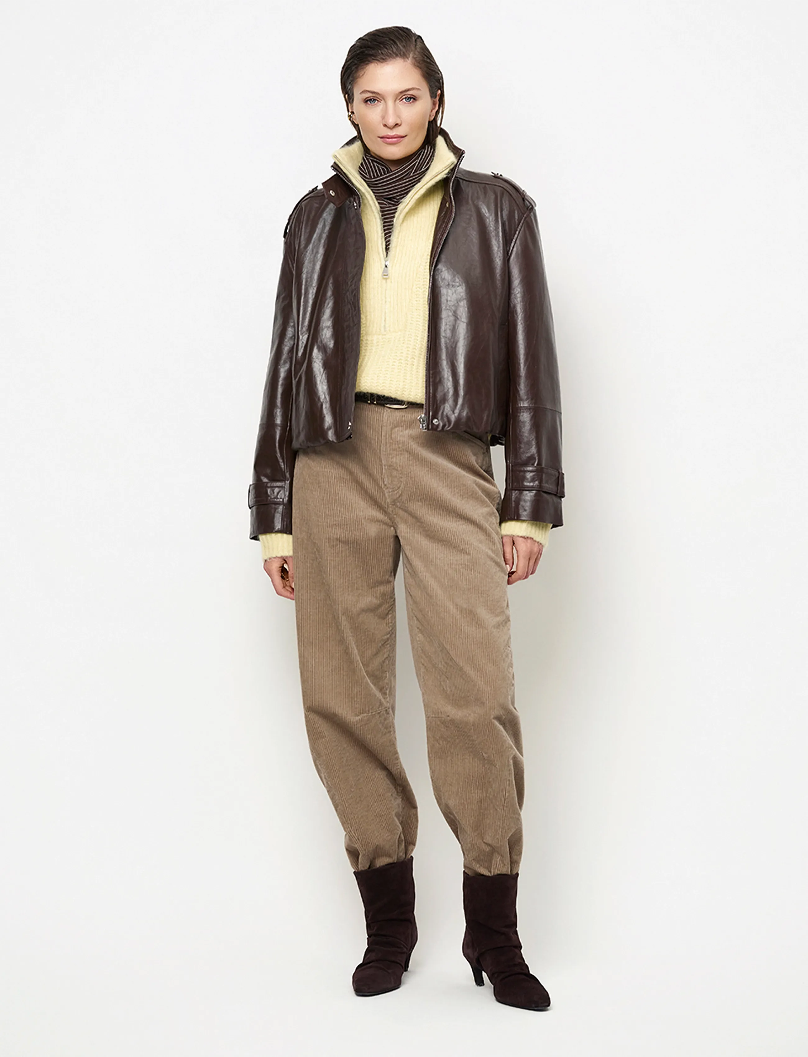 Dante6 Dante6-Kleo cropped leather jacket - Jacken - ESPRESSO BROWN / brown