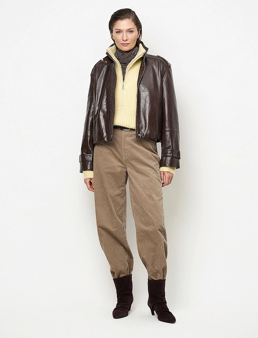 Dante6 - Dante6-Kleo cropped leather jacket - bomberjacken - espresso brown - 0