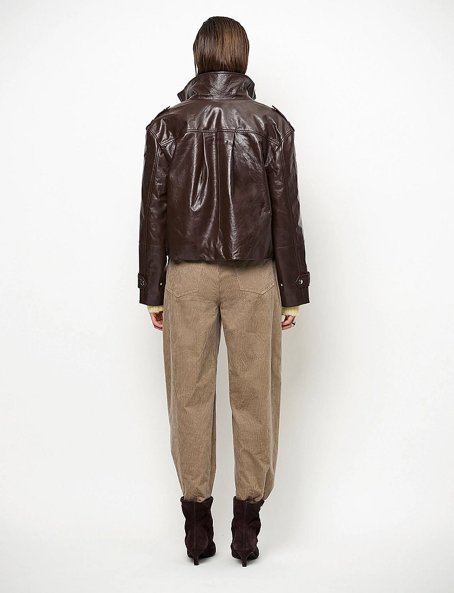 Dante6 - Dante6-Kleo cropped leather jacket - bomberjacken - espresso brown - 3