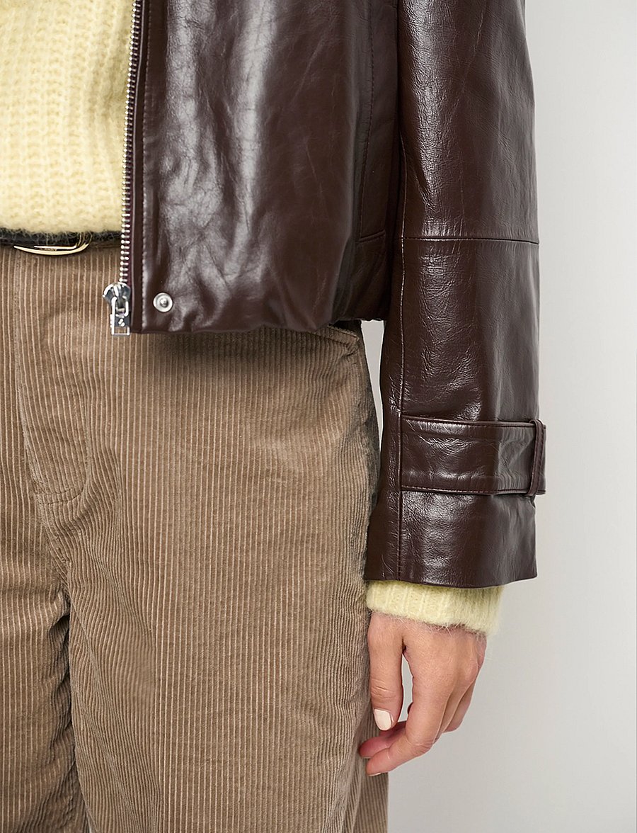 Dante6 - Dante6-Kleo cropped leather jacket - bomberjacken - espresso brown - 5