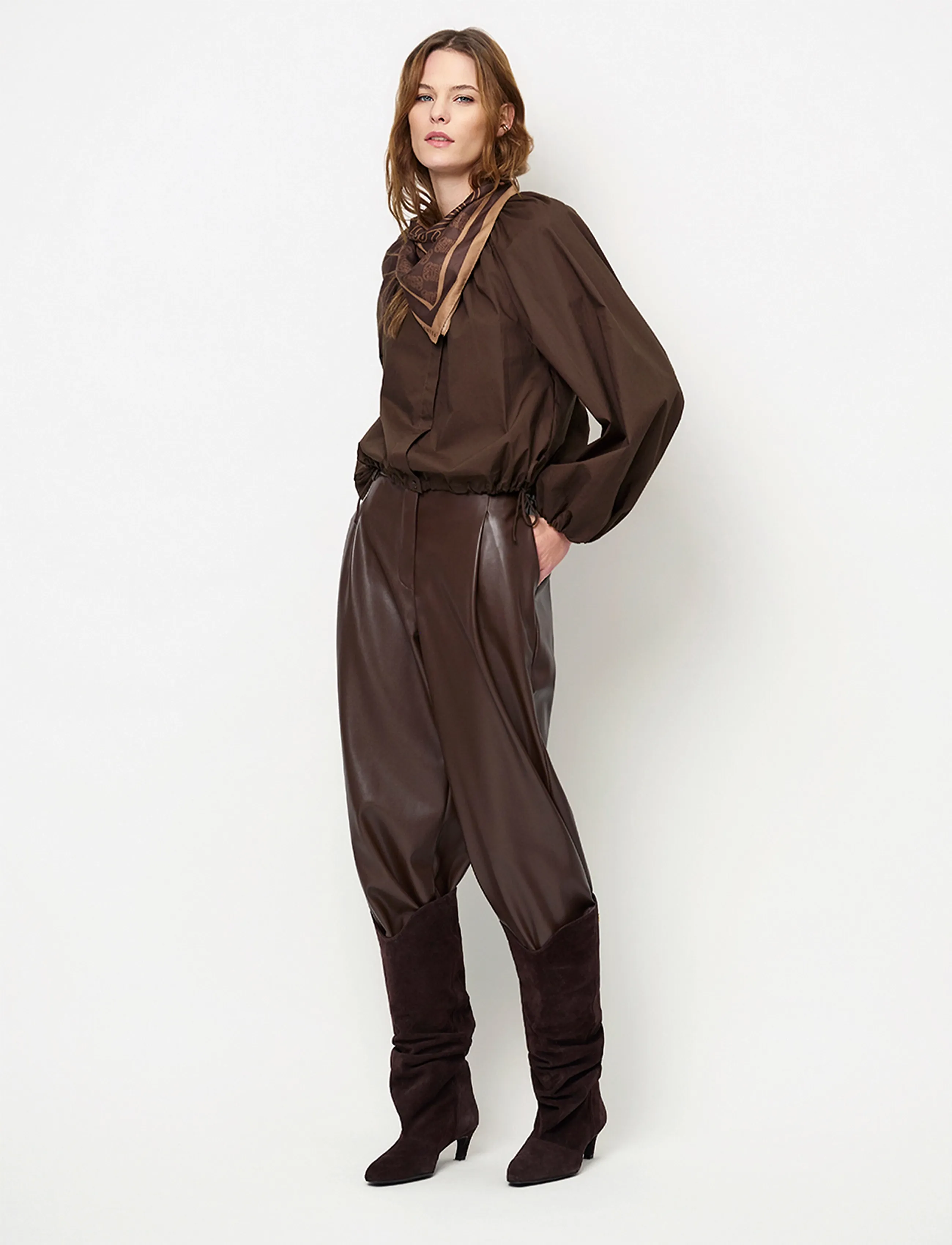 Dante6 Dante6-Minora faux leather barrel pants - Kleidung - ESPRESSO BROWN / brown