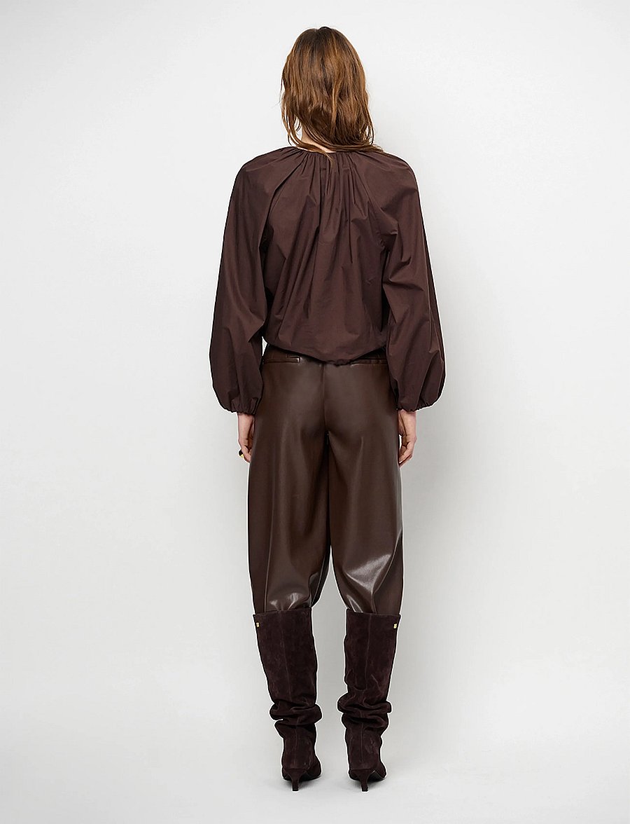 Dante6 - Dante6-Minora faux leather barrel pants - hosen mit geradem bein - espresso brown - 3