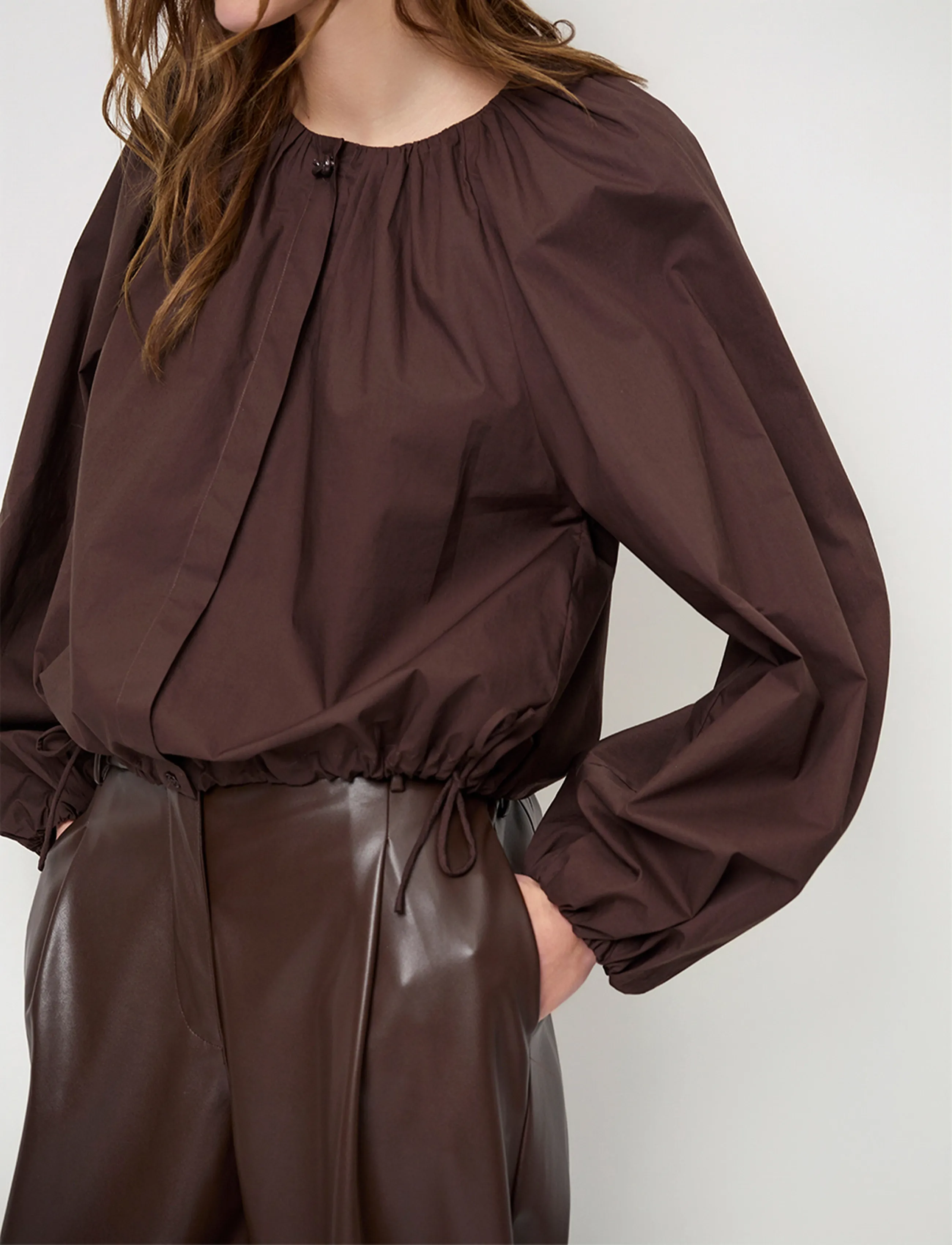 Dante6 - Dante6-Minora faux leather barrel pants - hosen mit geradem bein - espresso brown - 4