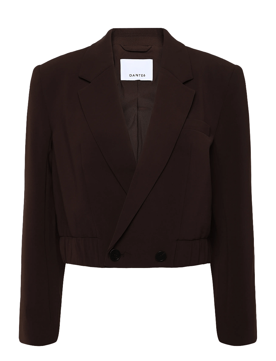 Dante6 - Dante6-Reilley cropped blazer-jacket - lühikesed pintsakud - espresso brown - 1